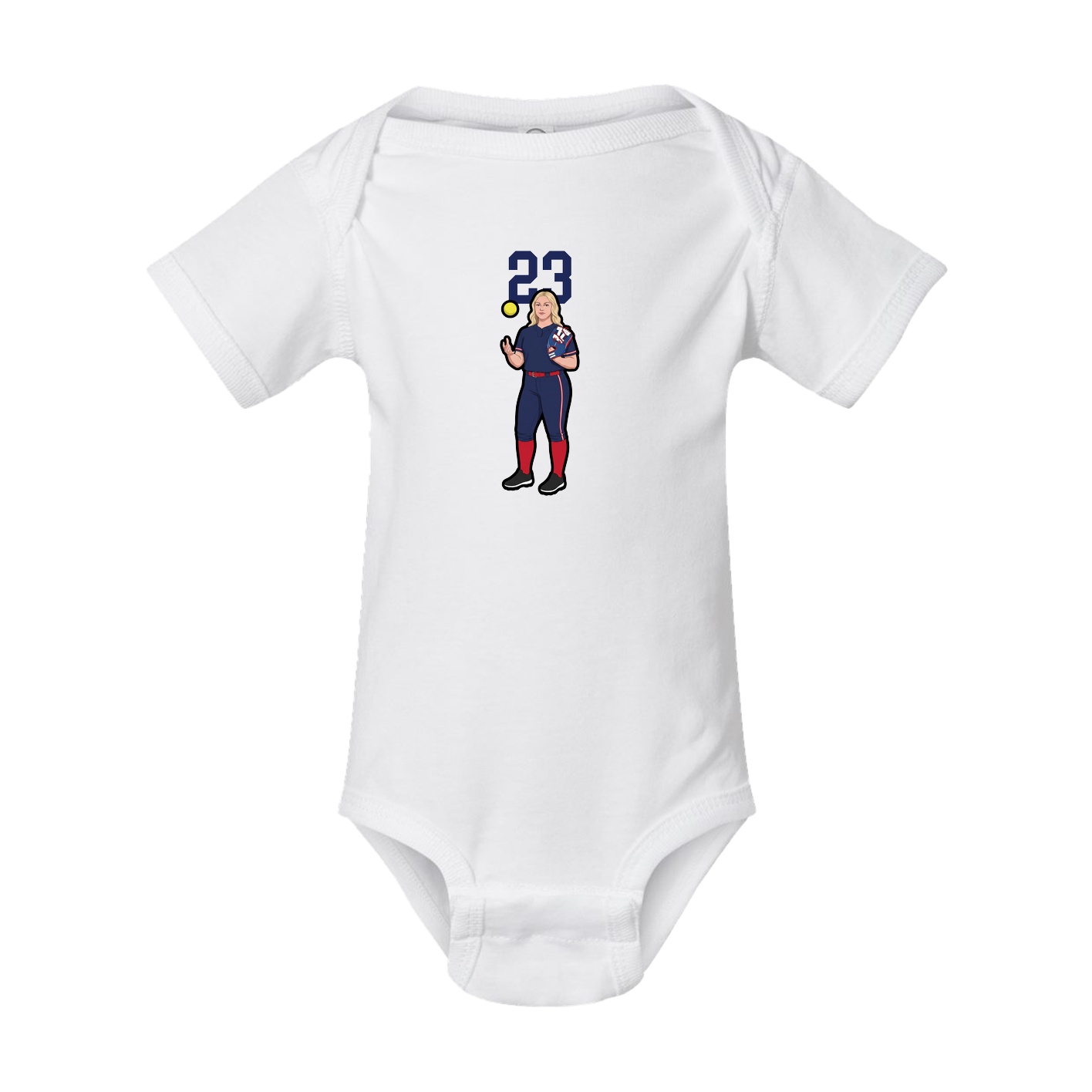 Baby Onesie — Number Top in White