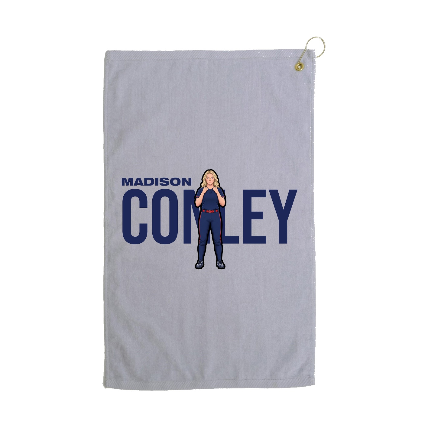 Golf Towel — Player Name in Grey