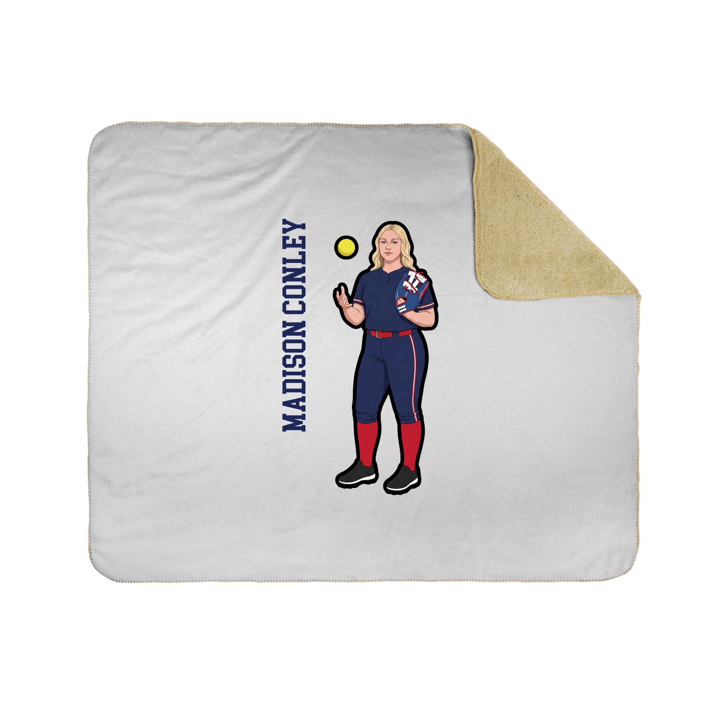 Throw Blanket — Name Vertical in White