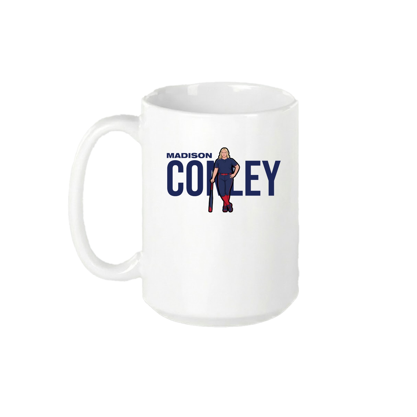 15oz Coffee Mug — Player Name in White