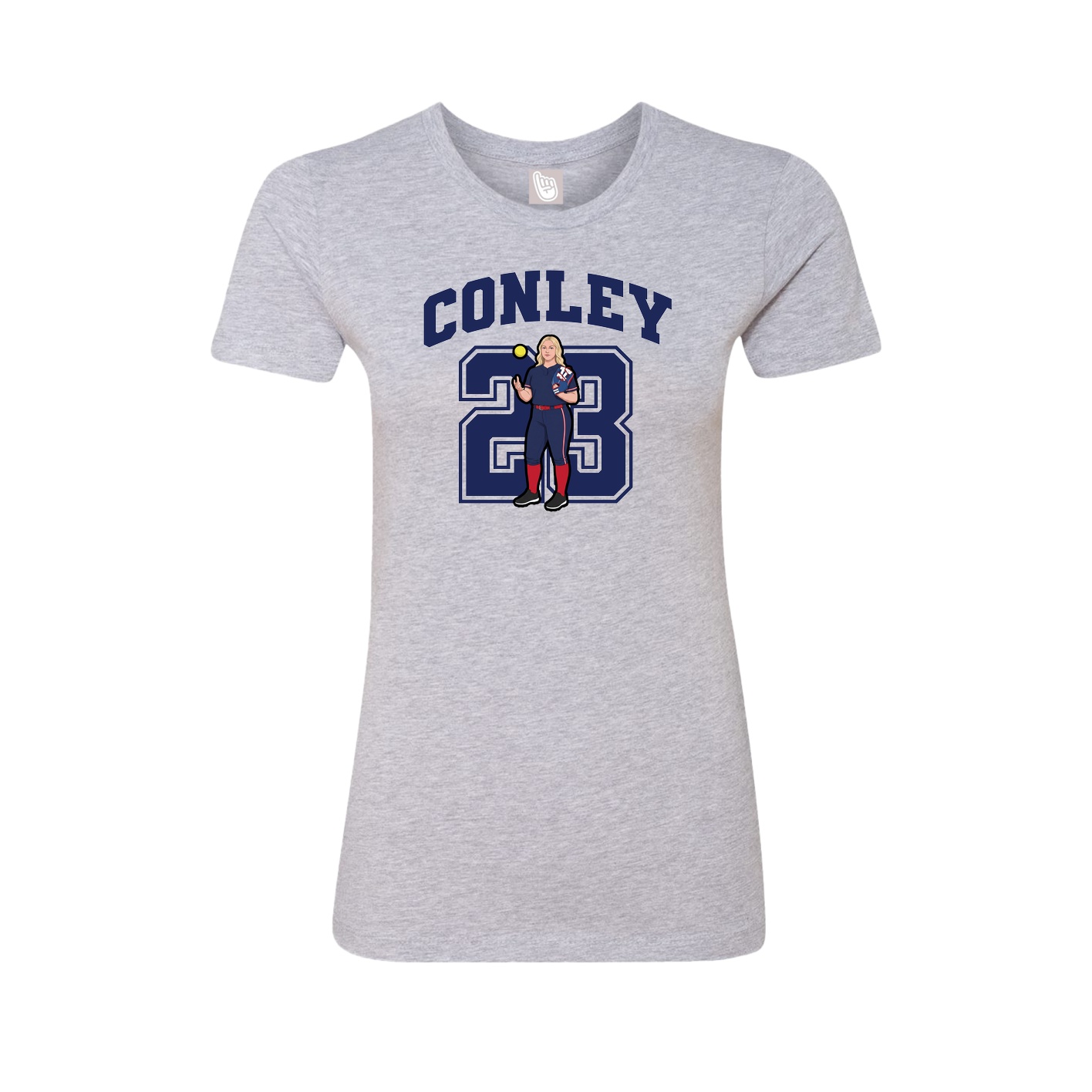 Fitted Women's Tee — Number in Grey