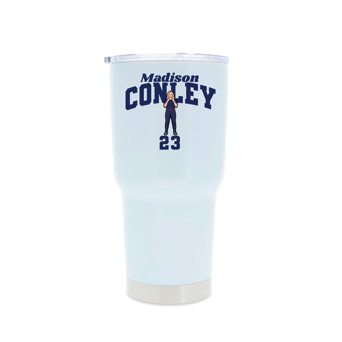 30oz Stainless Steel Tumbler — Signature Arch in White