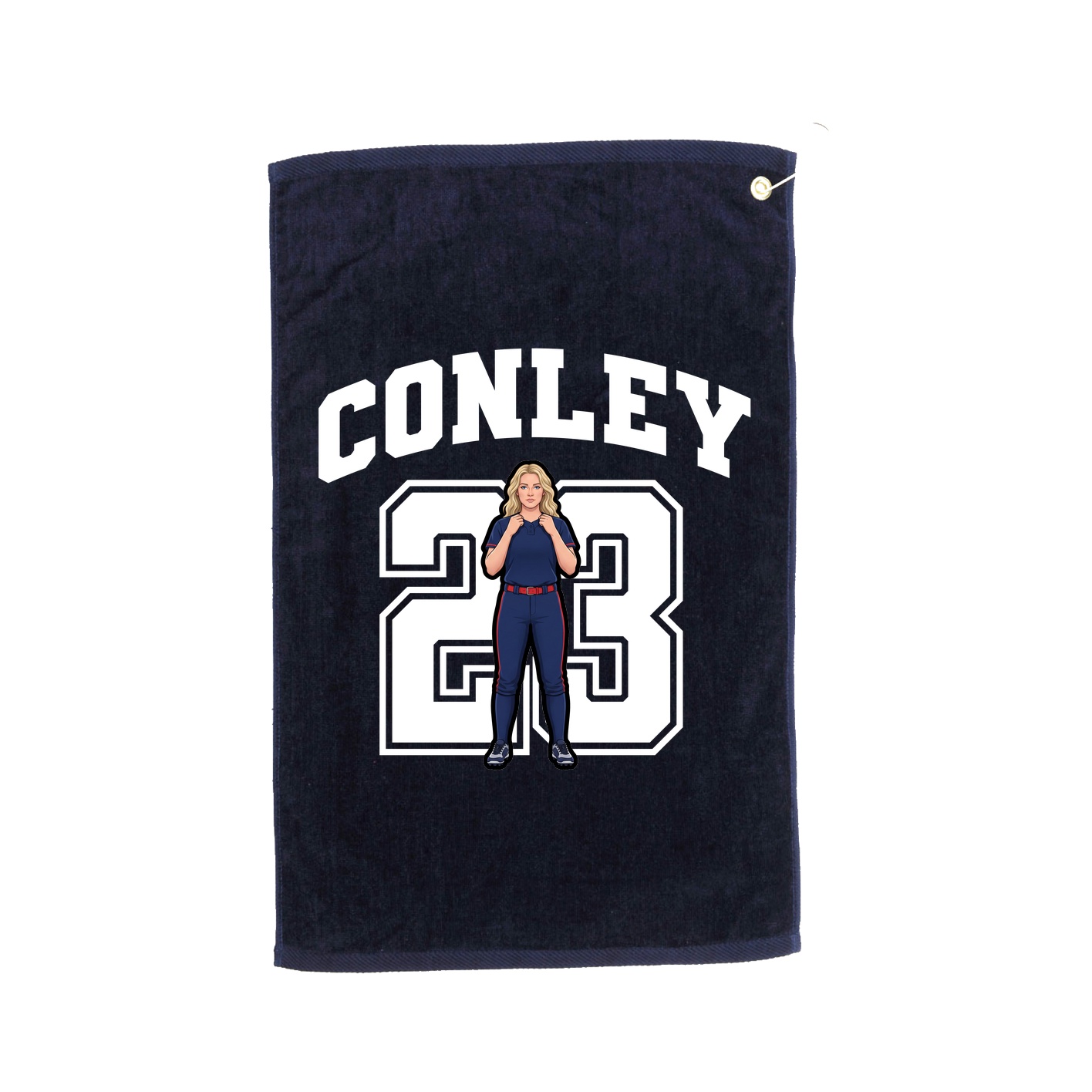 Golf Towel — Number in Navy