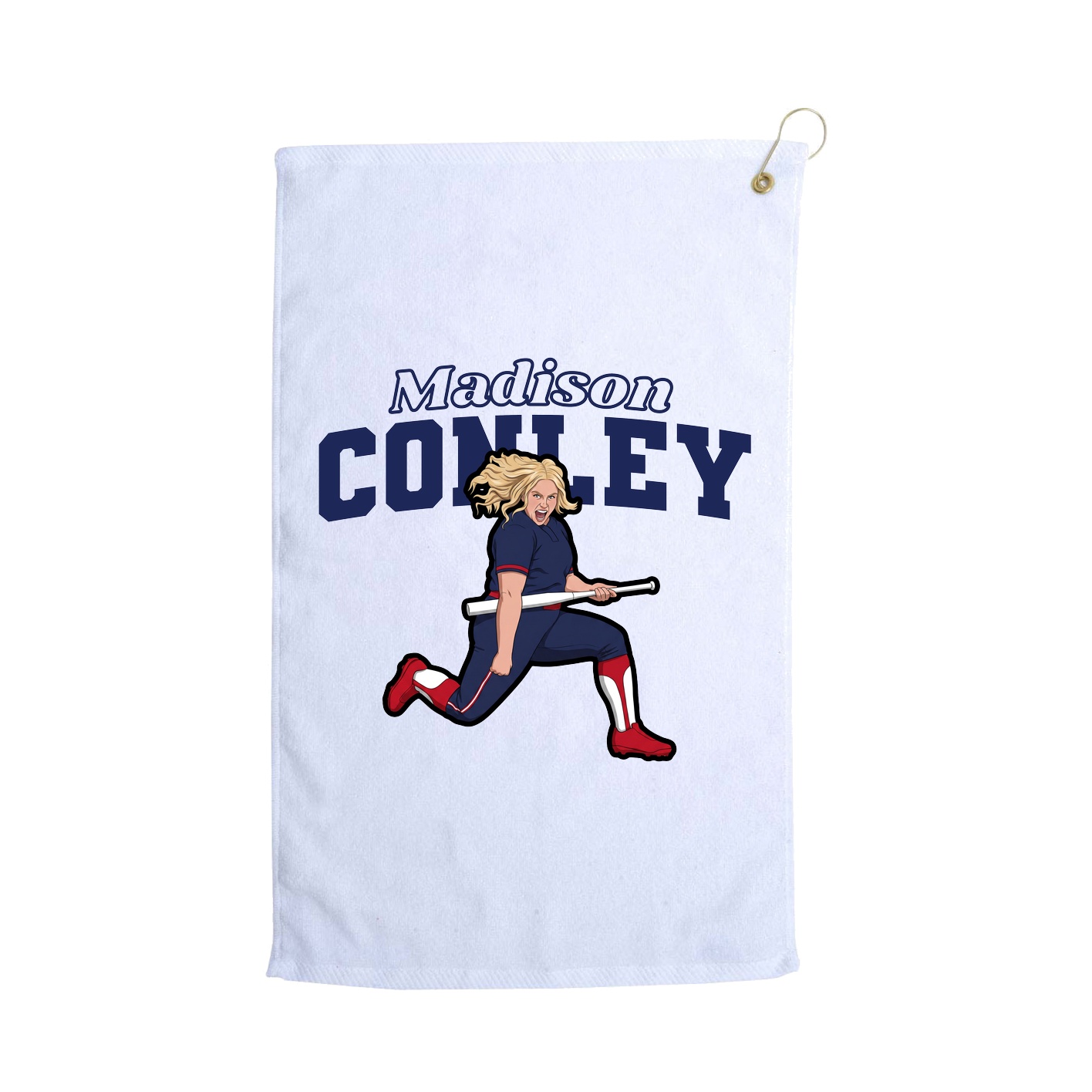 Golf Towel — Name Arch in White