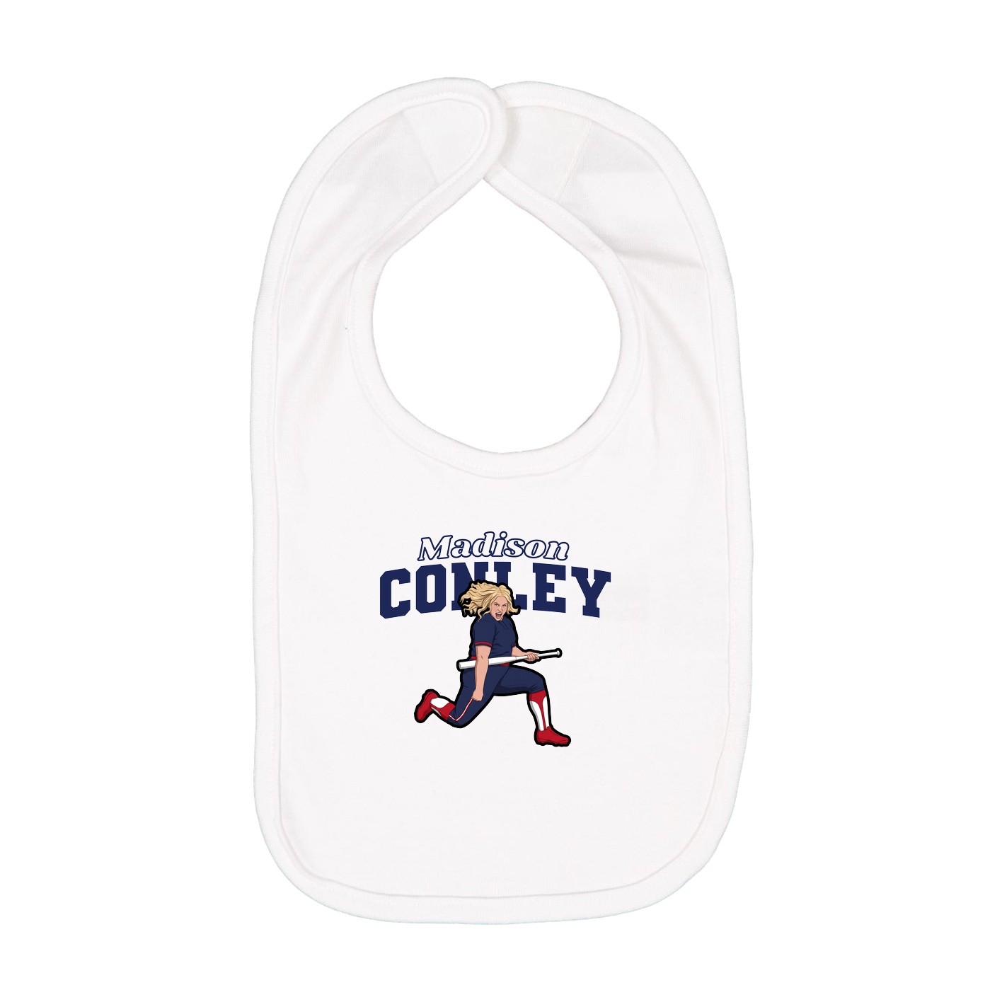 Infant Bib — Name Arch in White