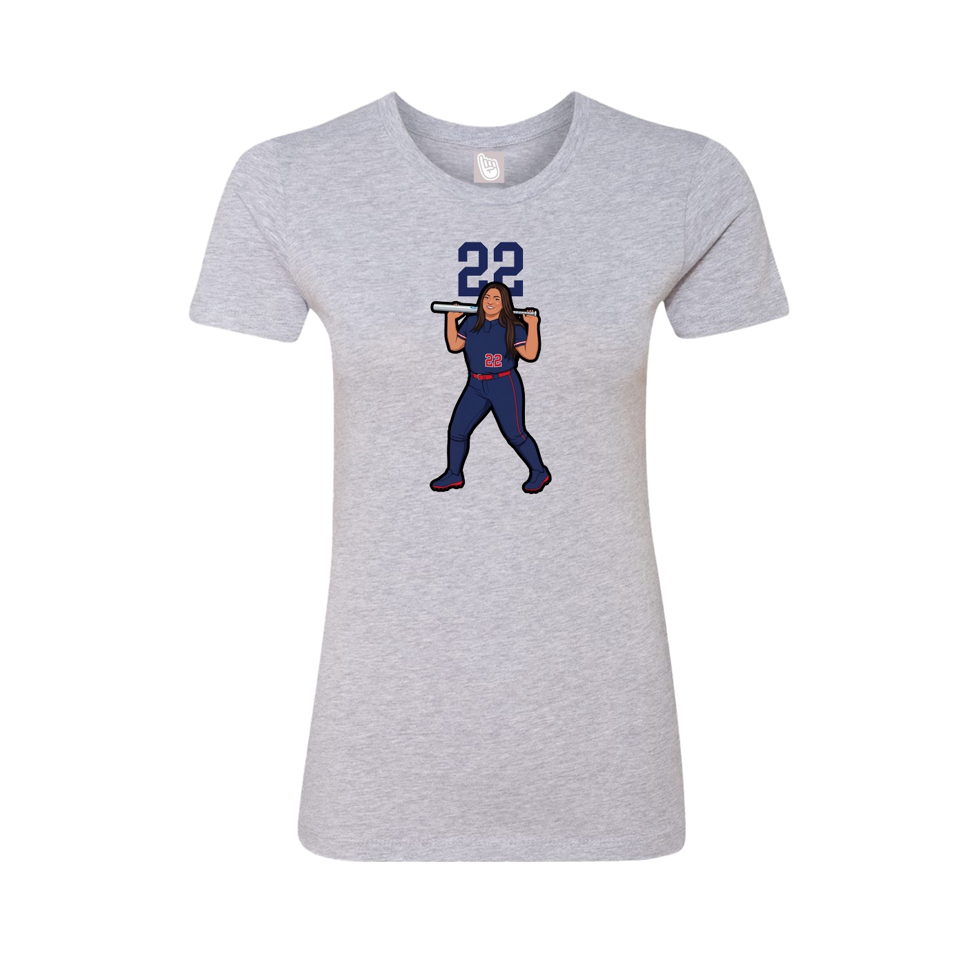 Fitted Women's Tee — Number Top in Grey
