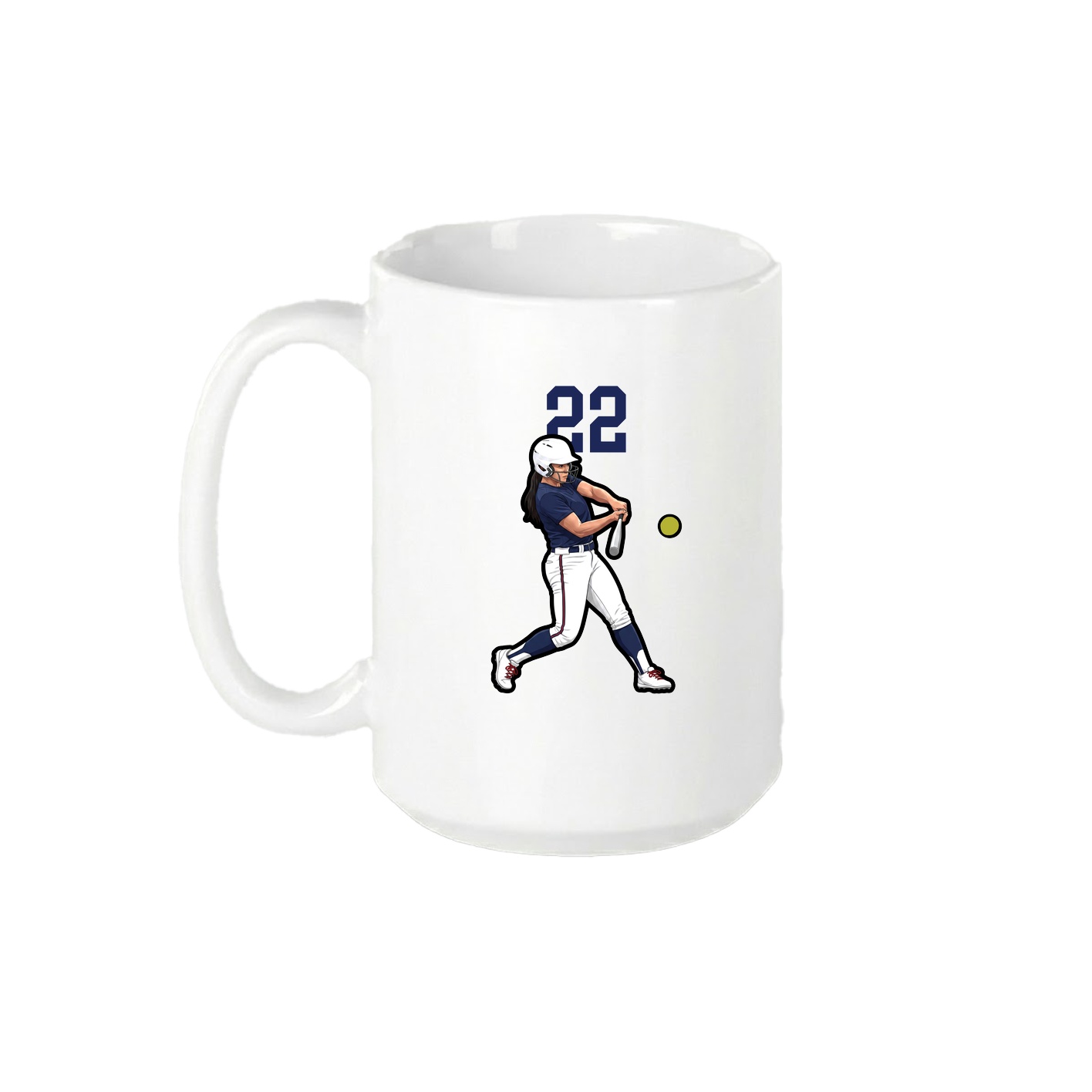 15oz Coffee Mug — Number Top in White