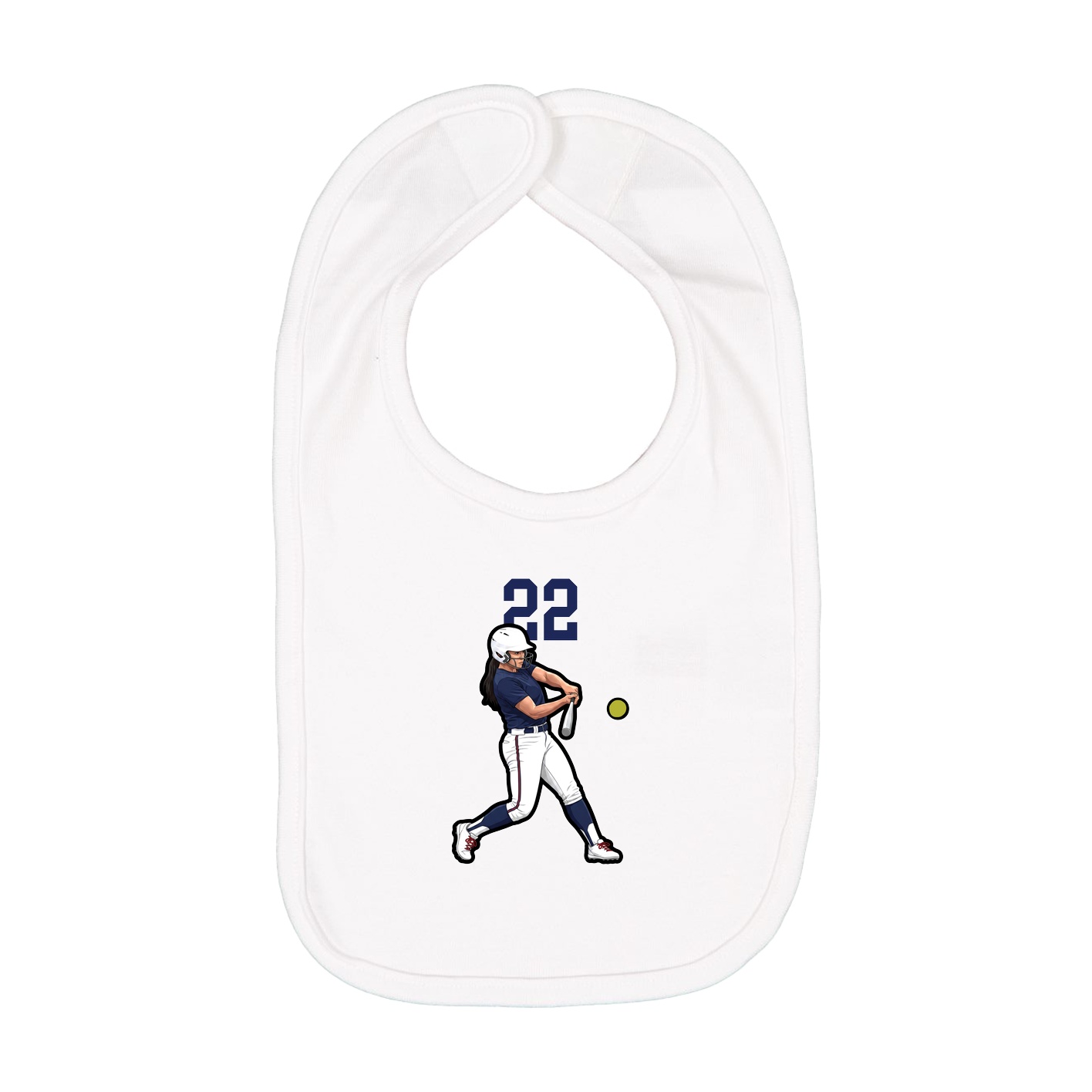 Infant Bib — Number Top in White