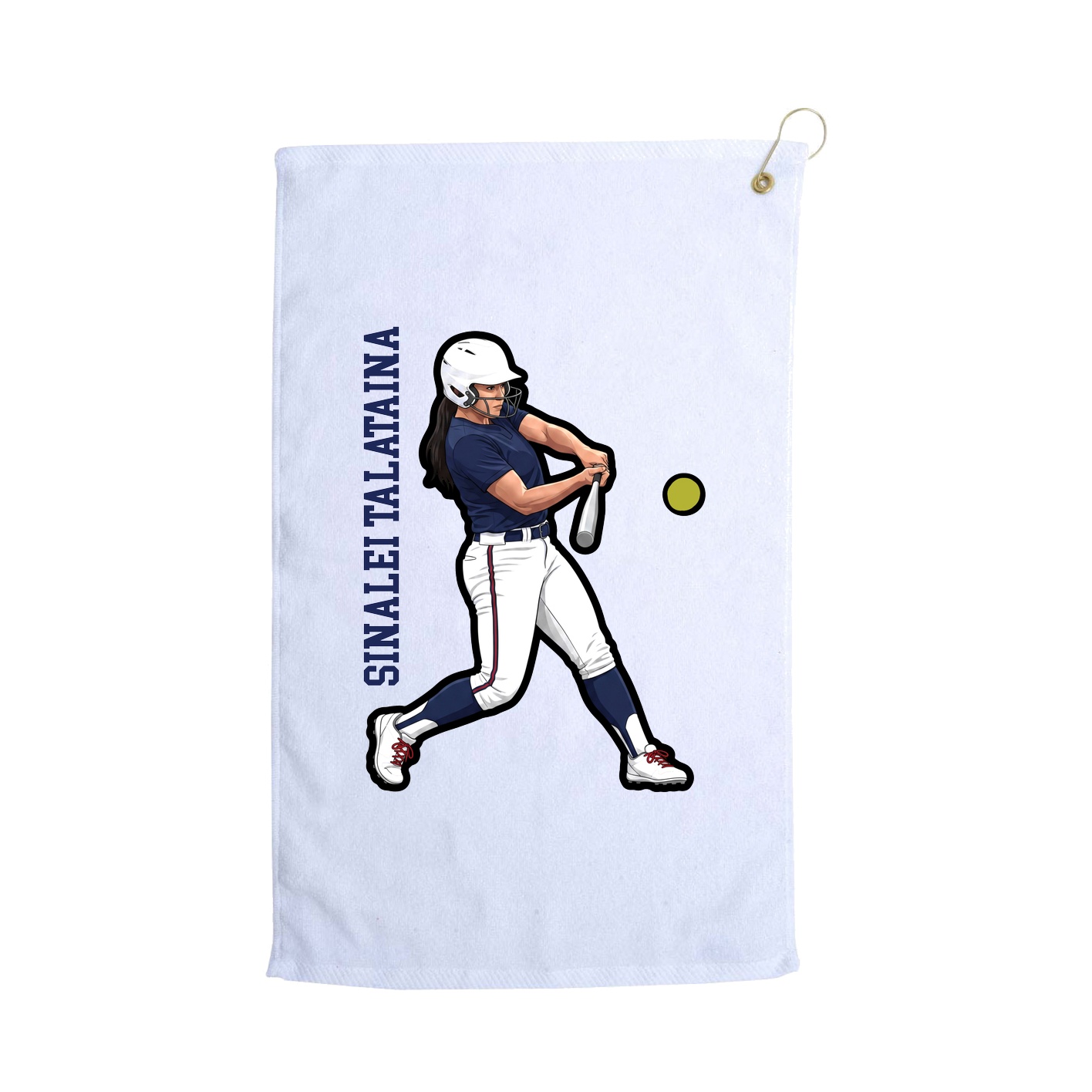 Golf Towel — Name Vertical in White