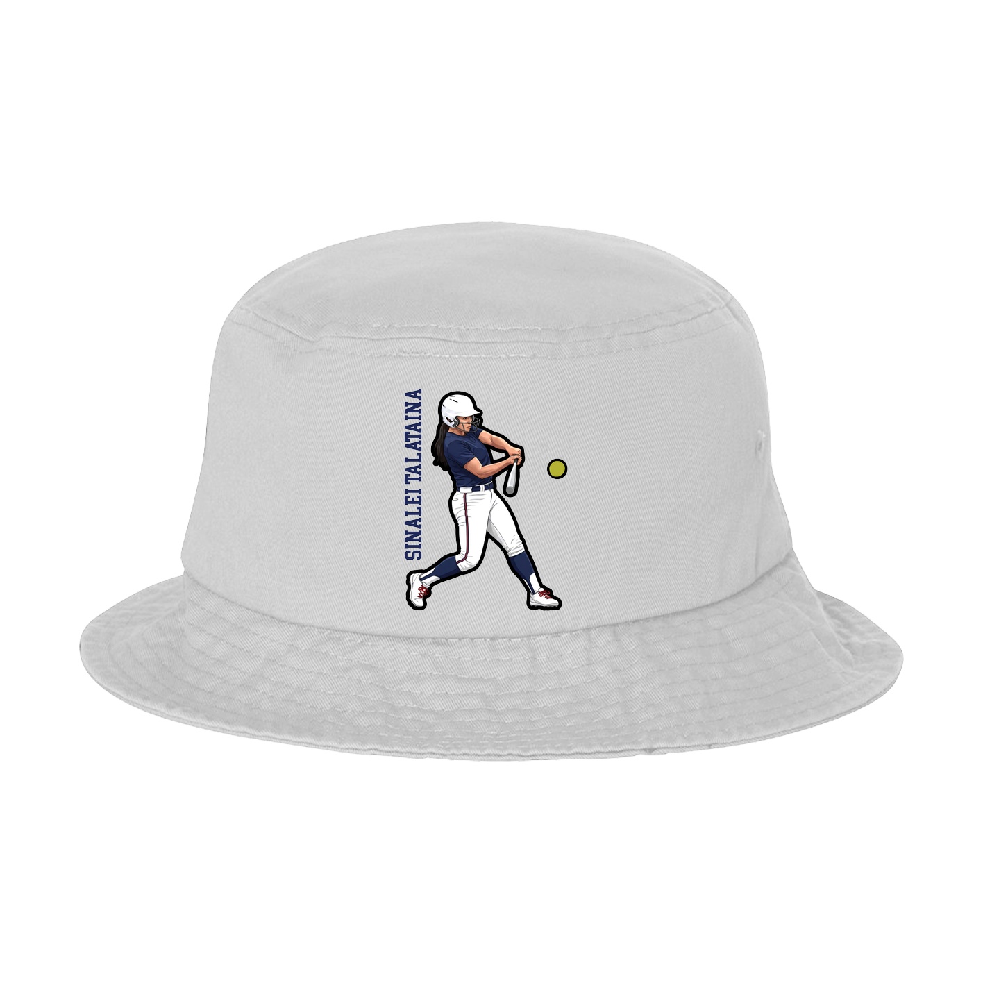 Bucket Cap — Name Vertical in White