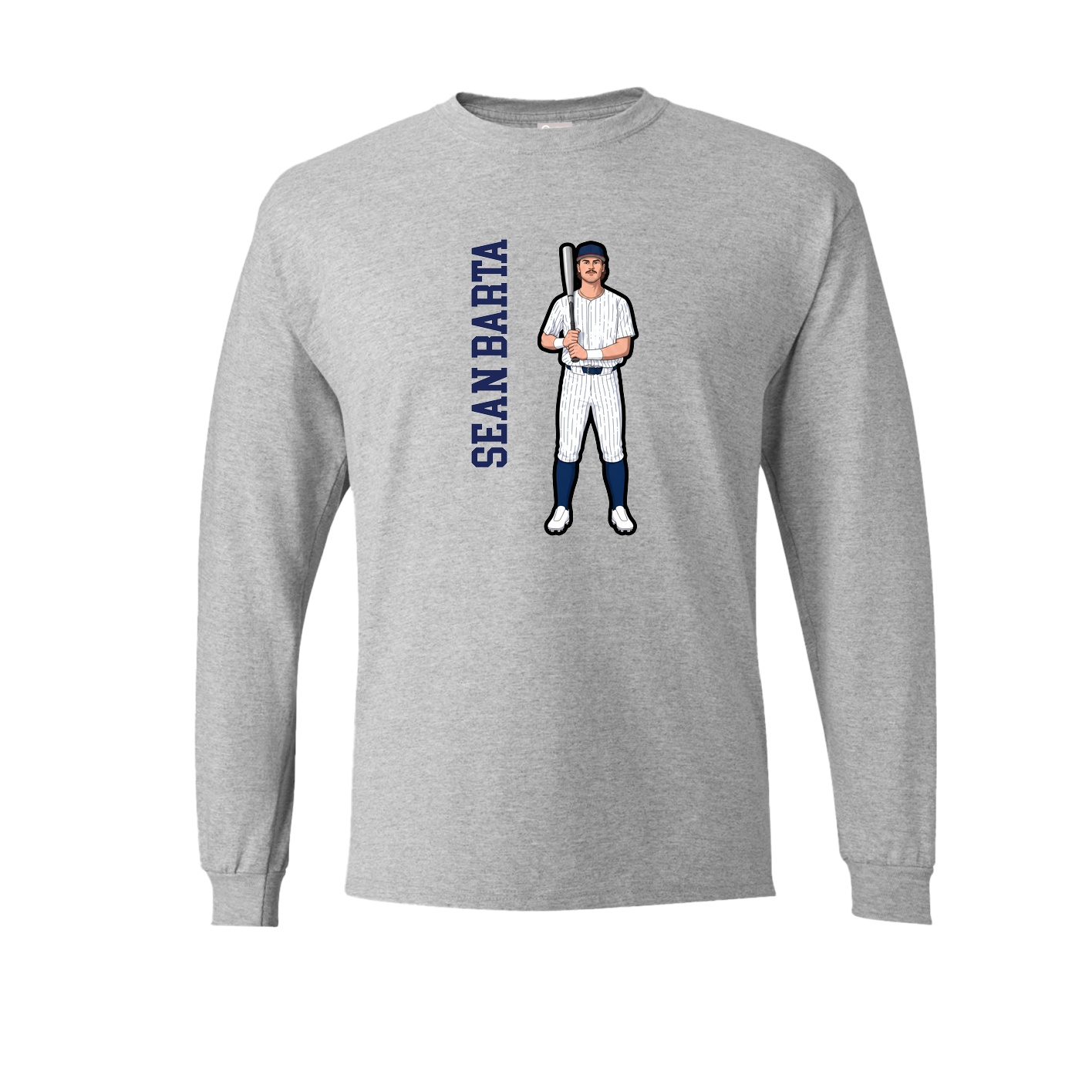 Long Sleeve Tee — Name Vertical in Grey