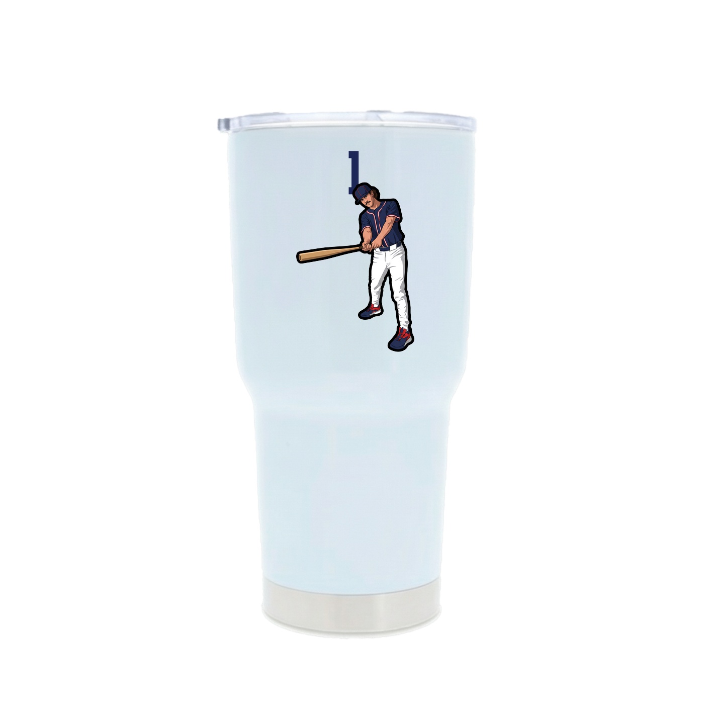 30oz Stainless Steel Tumbler — Number Top in White