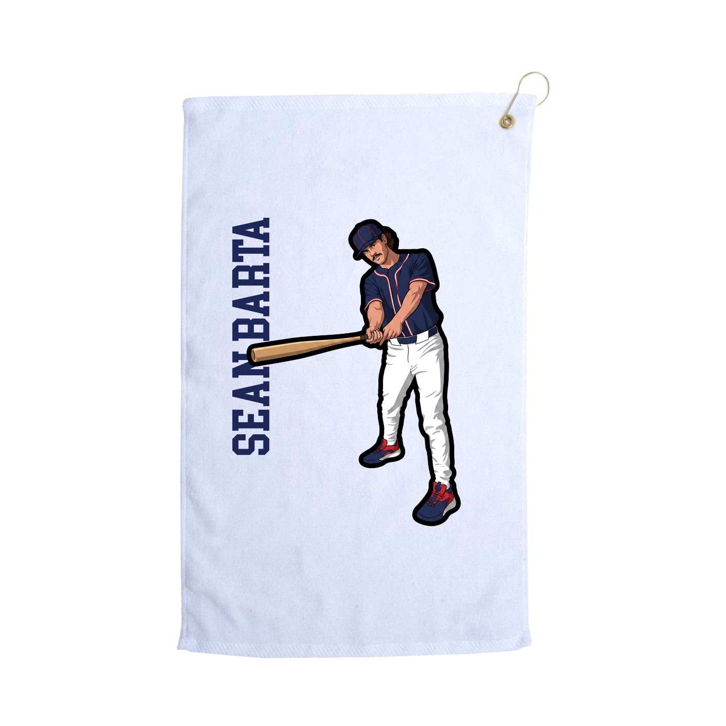 Golf Towel — Name Vertical in White
