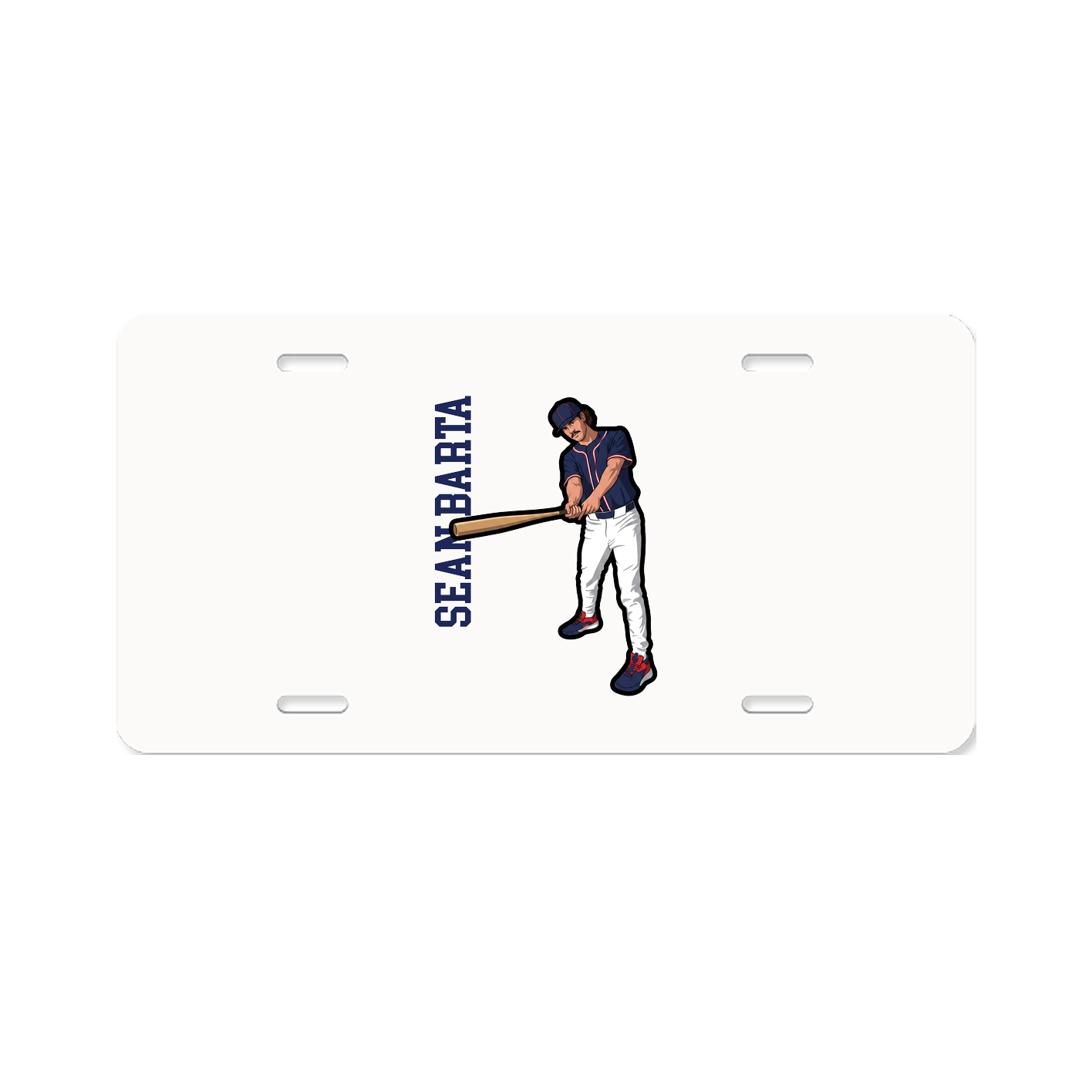 License Plate — Name Vertical in Classic