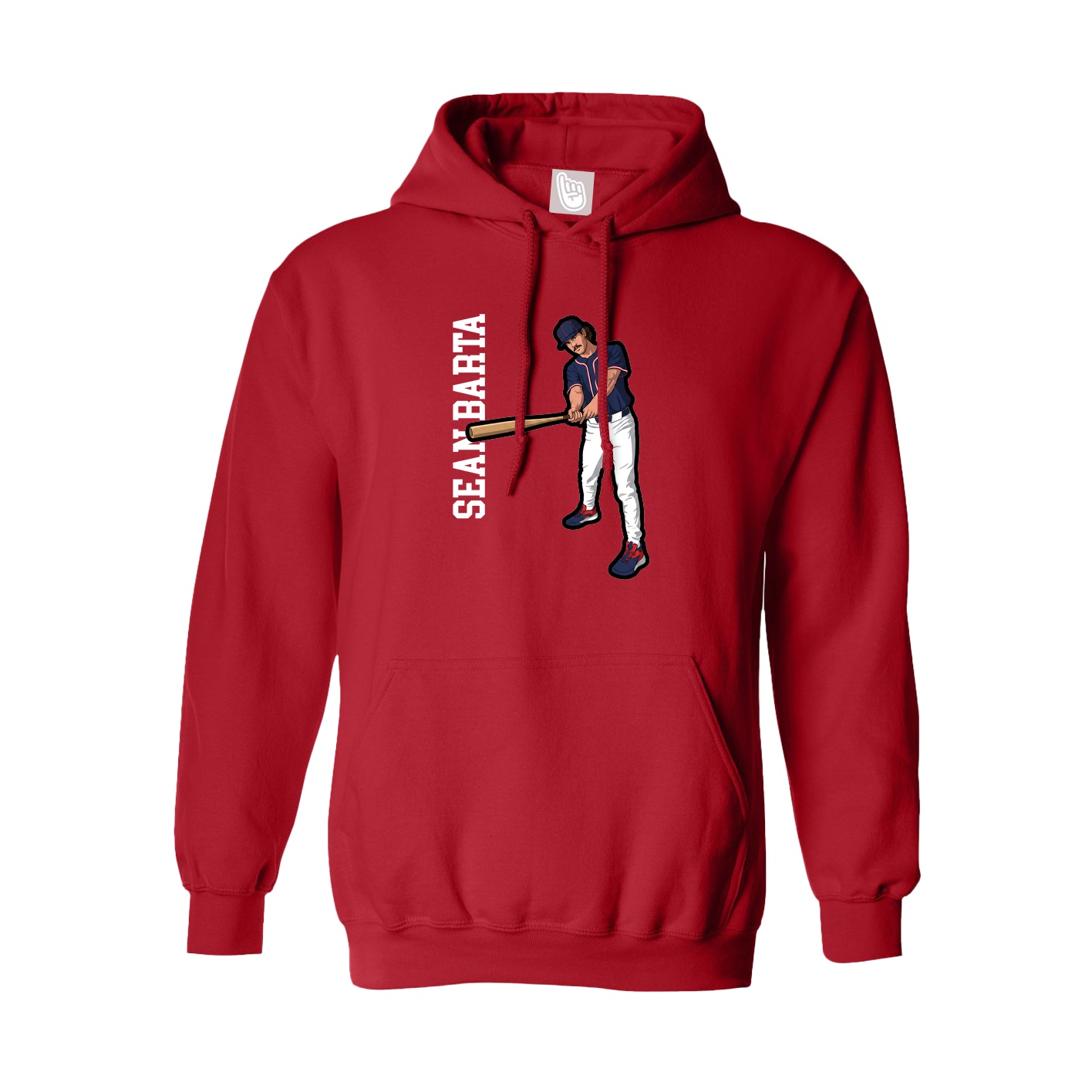Hoodie — Name Vertical in Red