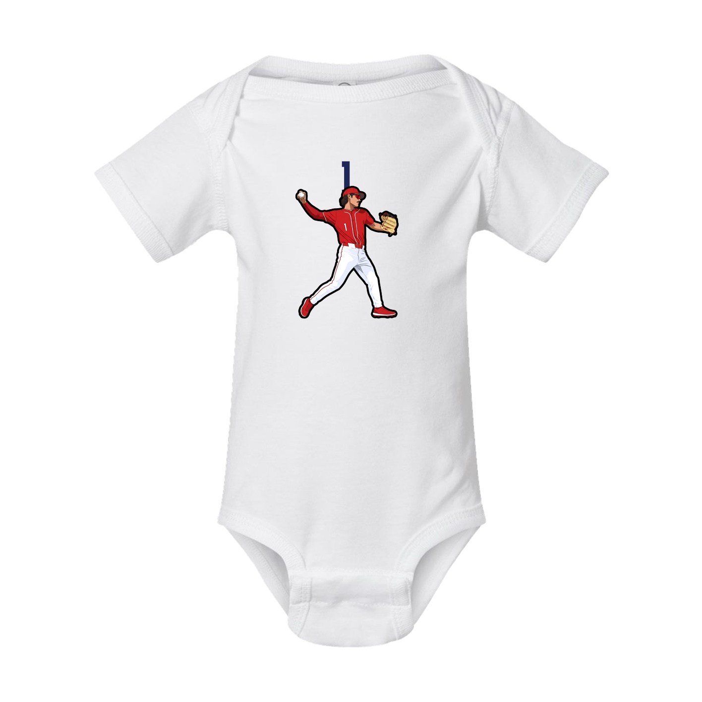 Baby Onesie — Number Top in White