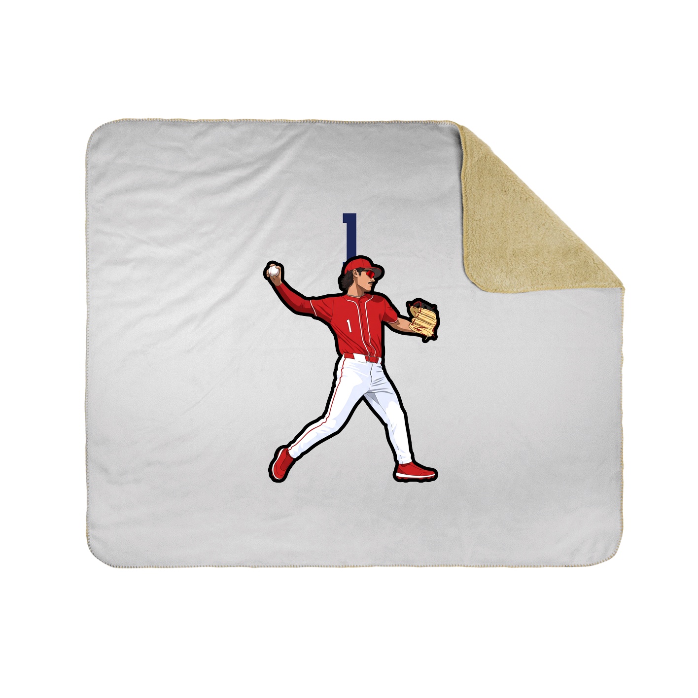 Throw Blanket — Number Top in White