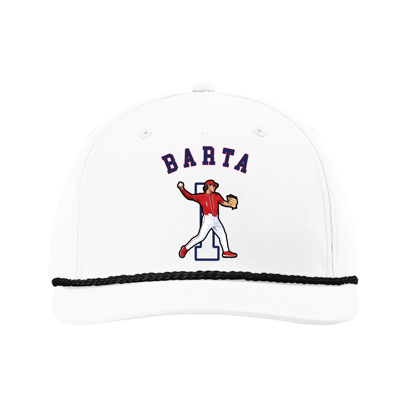 Five-Panel Classic Rope Cap — Shirsey Arch in White