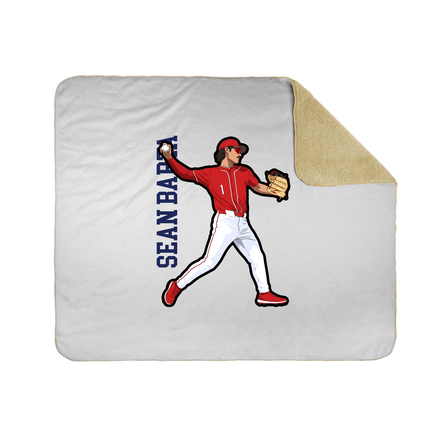 Throw Blanket — Name Vertical in White