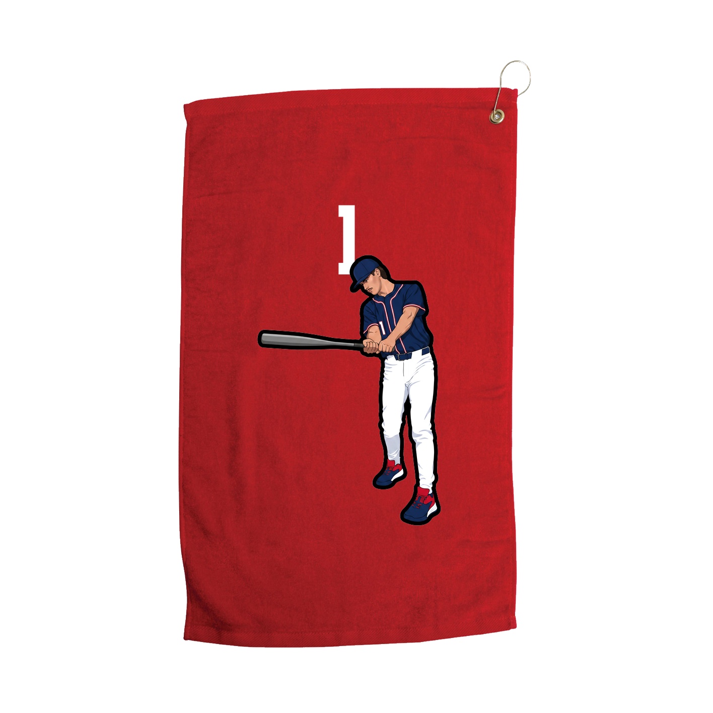 Golf Towel — Number Top in Red