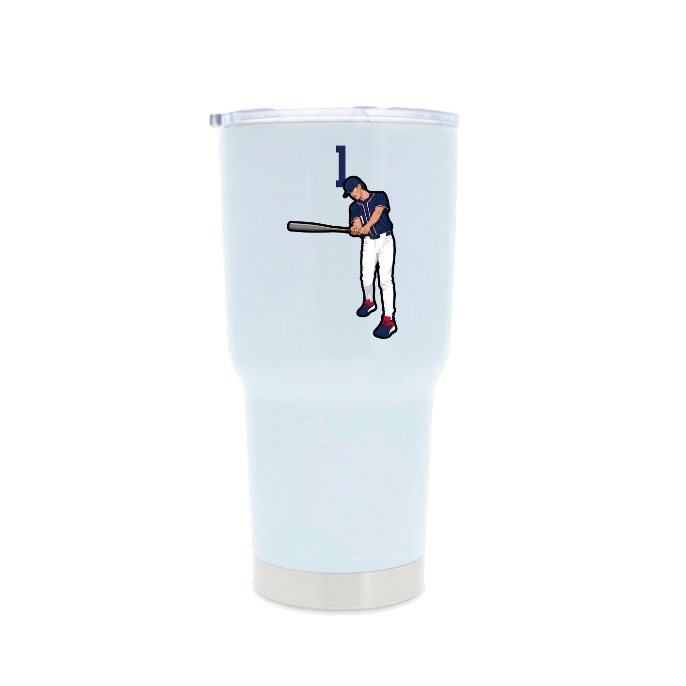 30oz Stainless Steel Tumbler — Number Top in White
