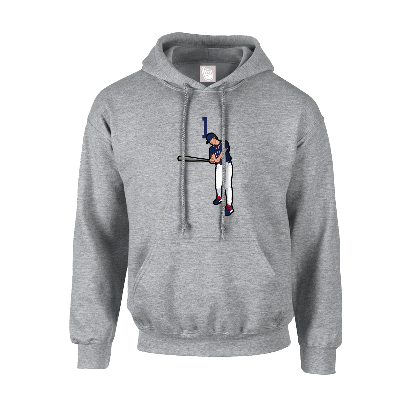 Hoodie — Number Top in Grey