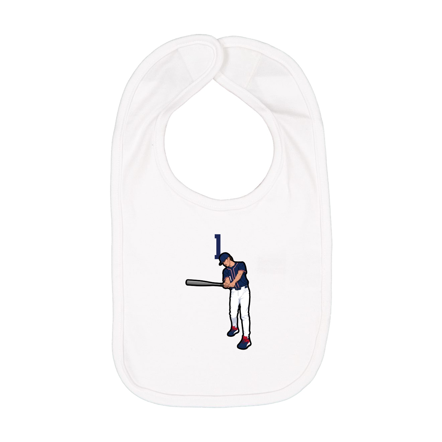 Infant Bib — Number Top in White