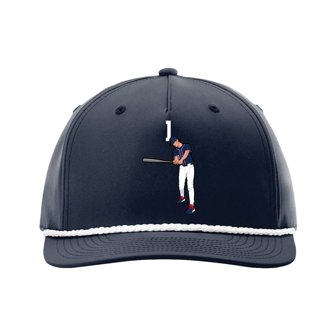 Five-Panel Classic Rope Cap — Number Top in Navy