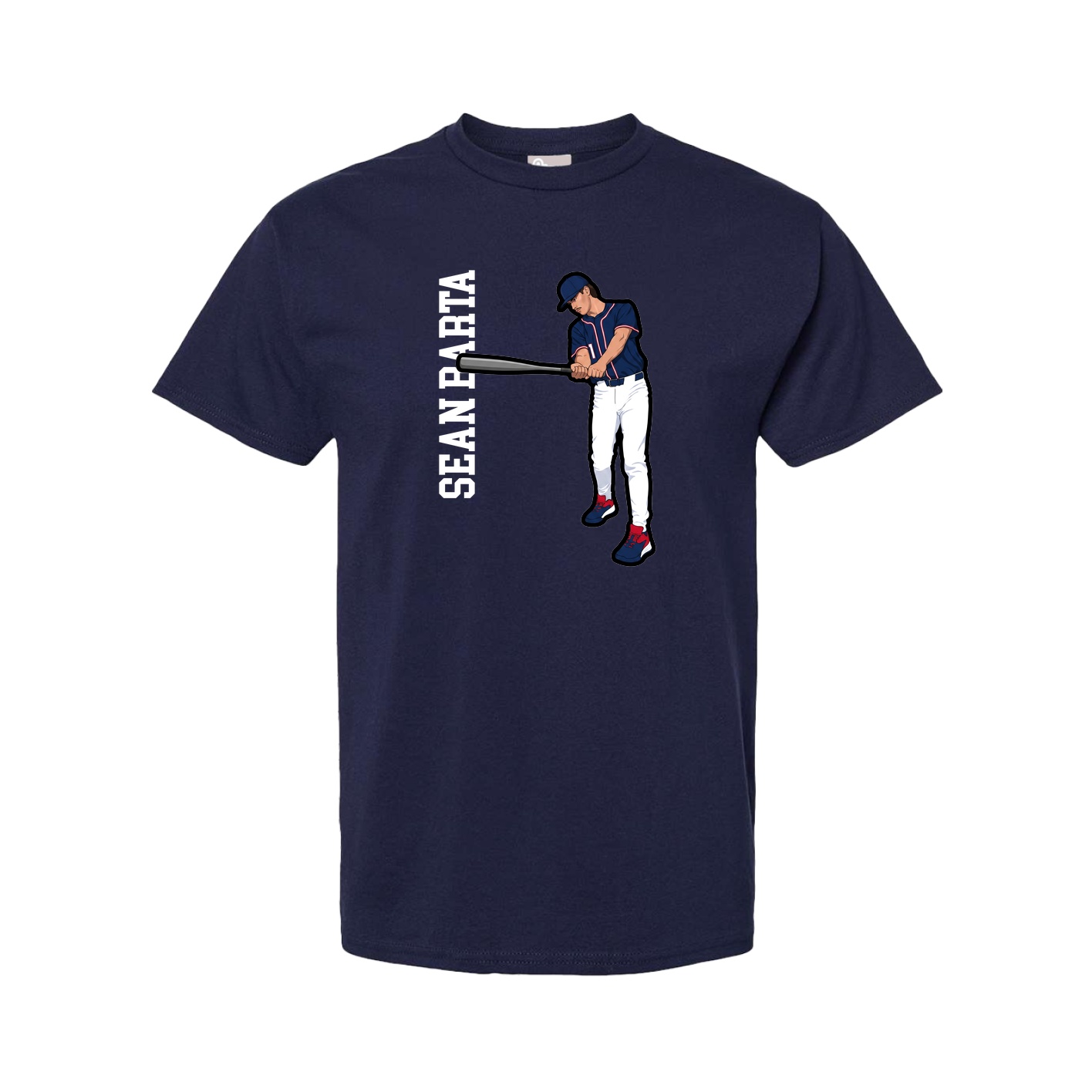 Youth Tee — Name Vertical in Navy
