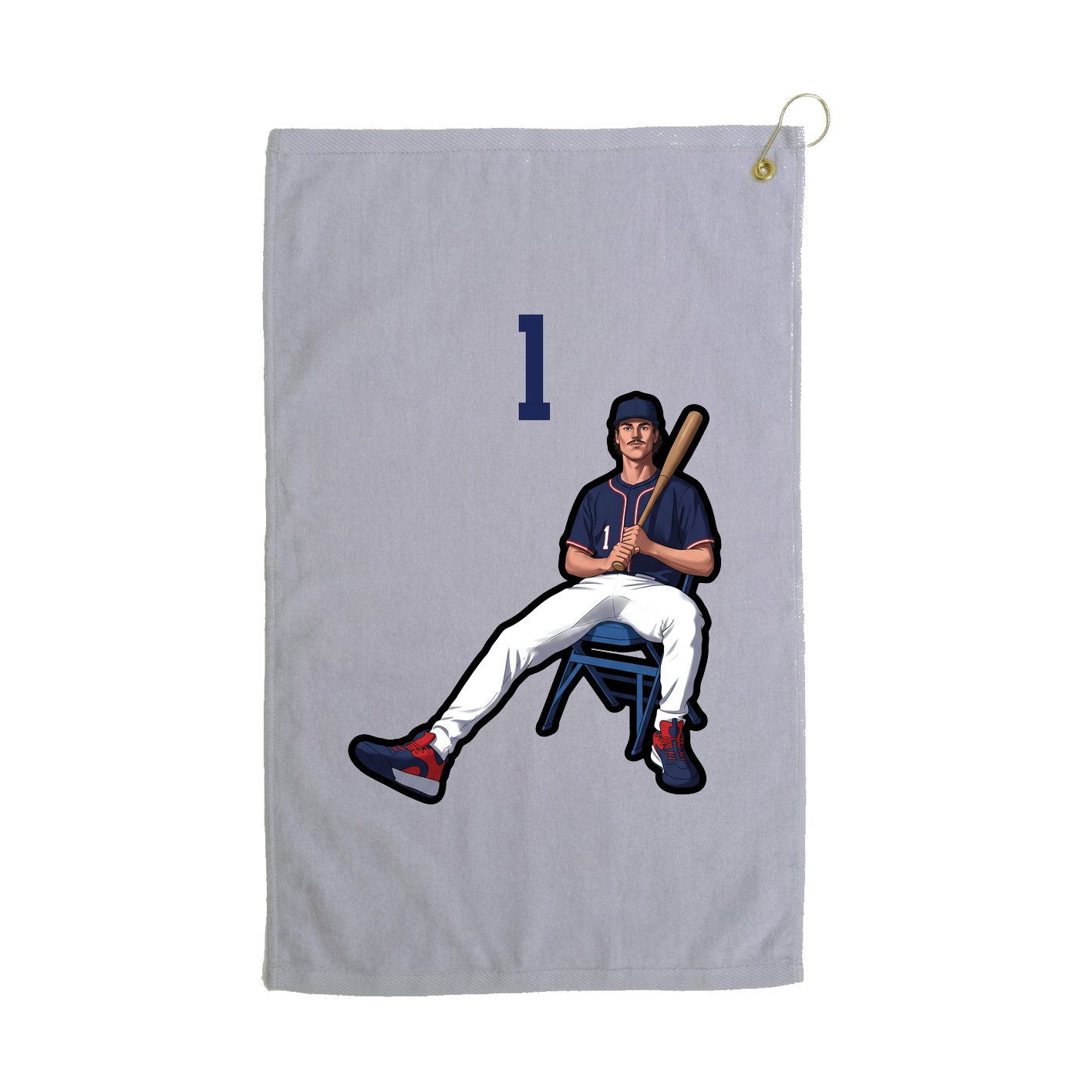 Golf Towel — Number Top in Grey