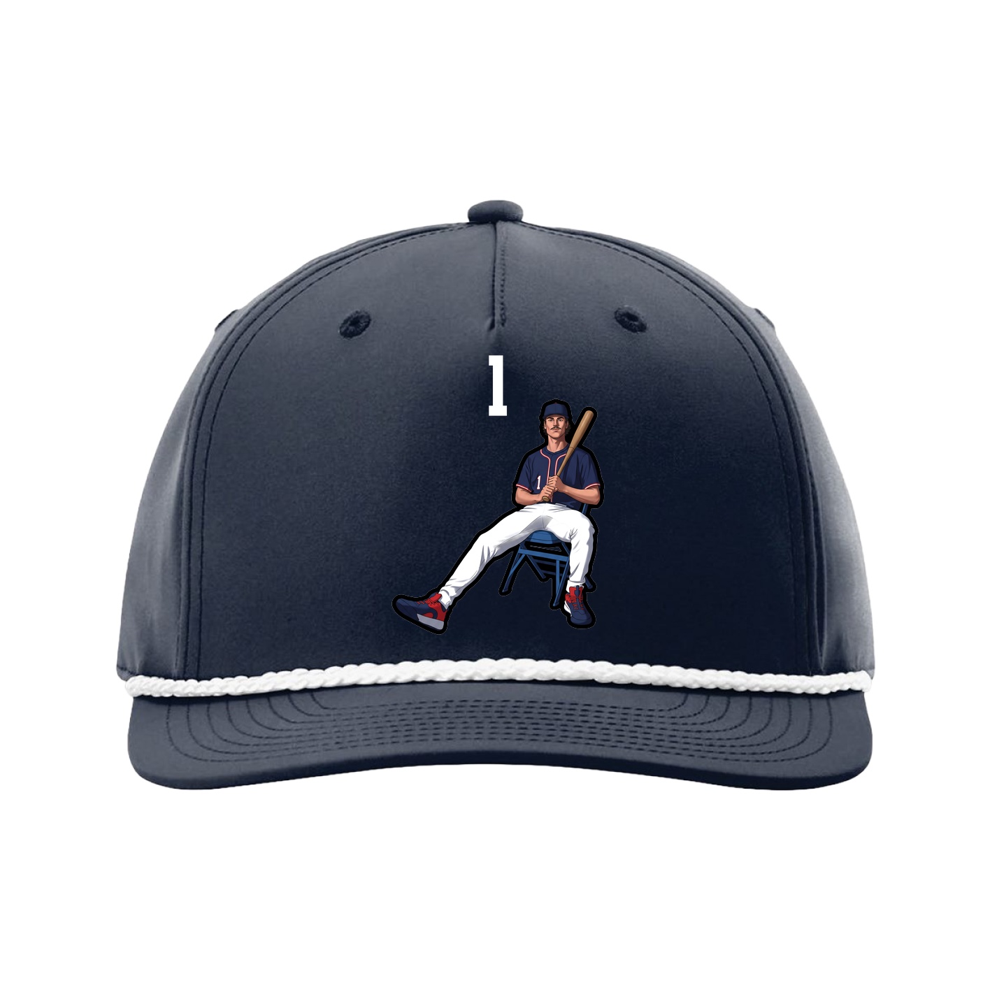 Five-Panel Classic Rope Cap — Number Top in Navy