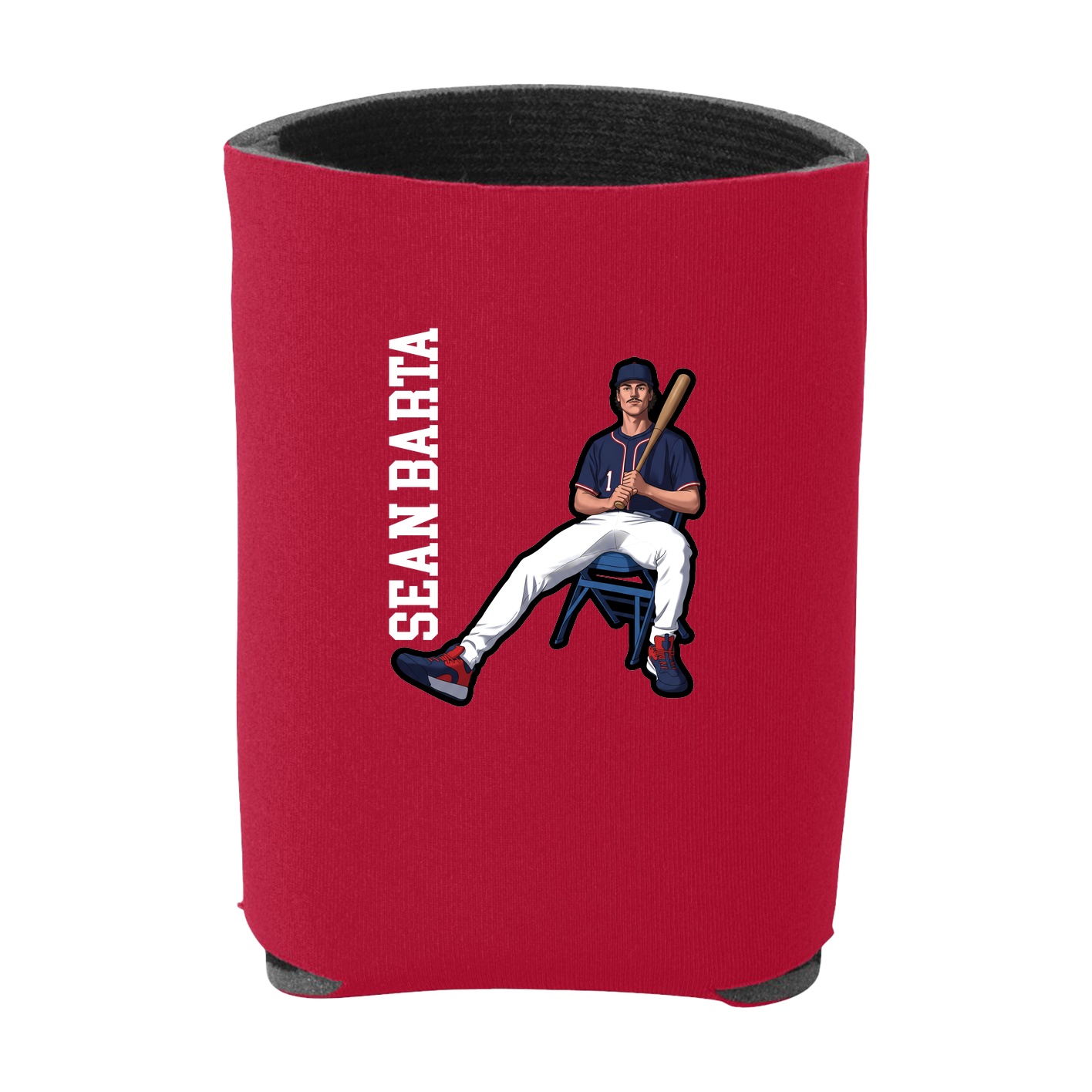 Can Holder — Name Vertical in Red