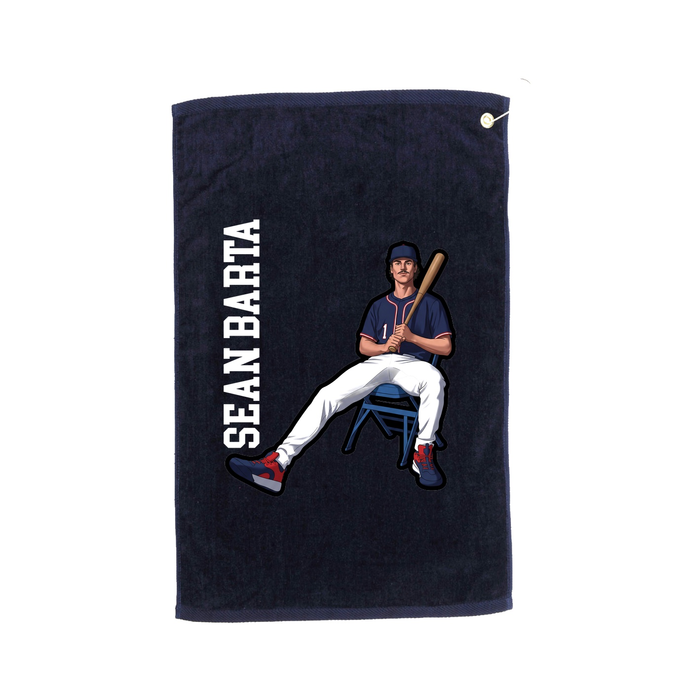 Golf Towel — Name Vertical in Navy