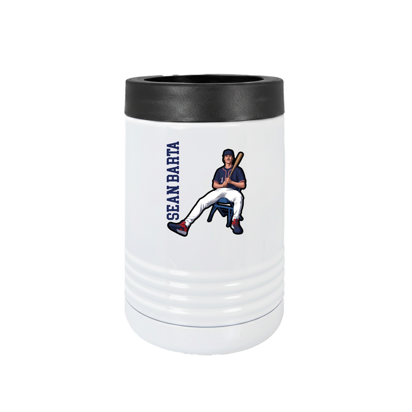Beverage Holder — Name Vertical in White
