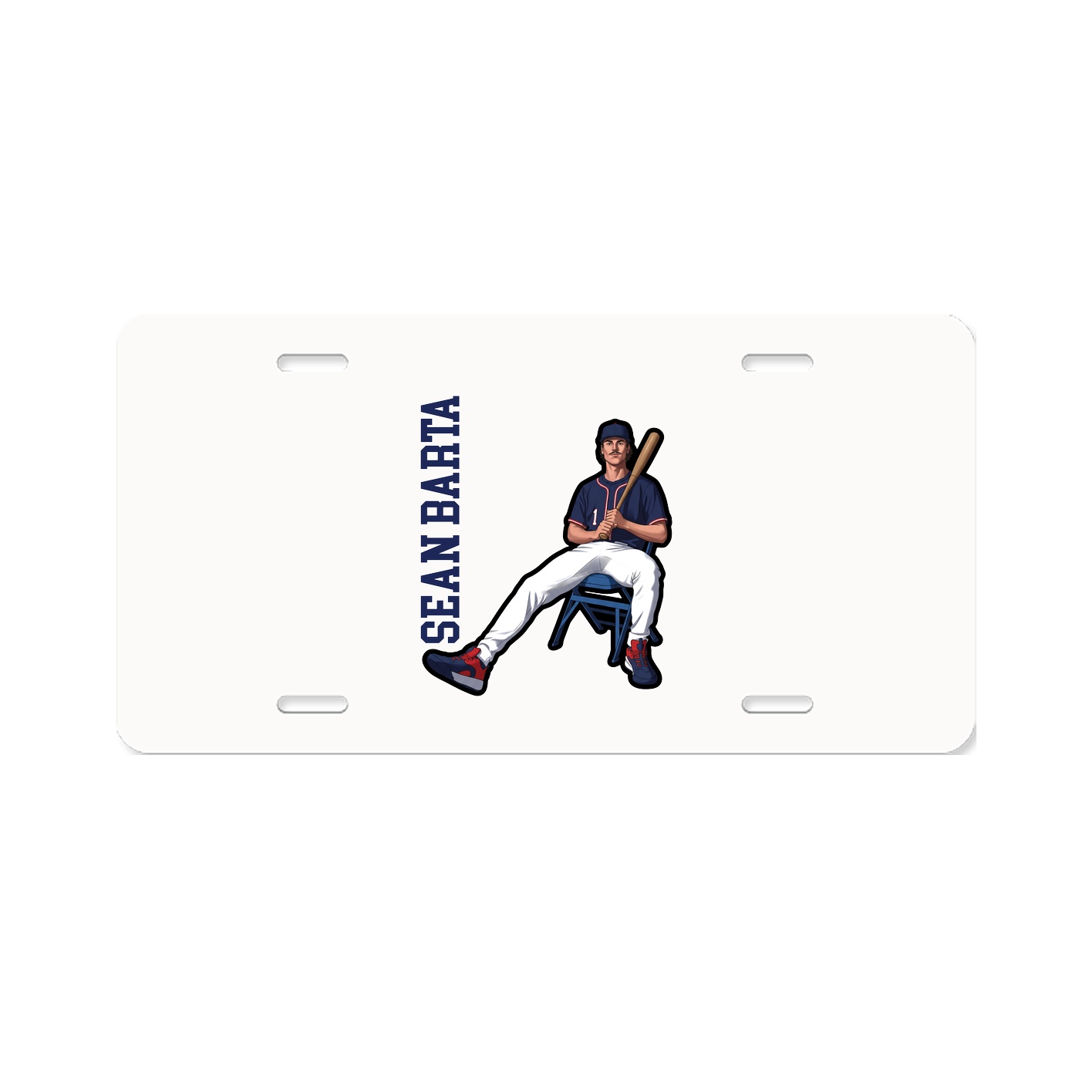 License Plate — Name Vertical in Classic