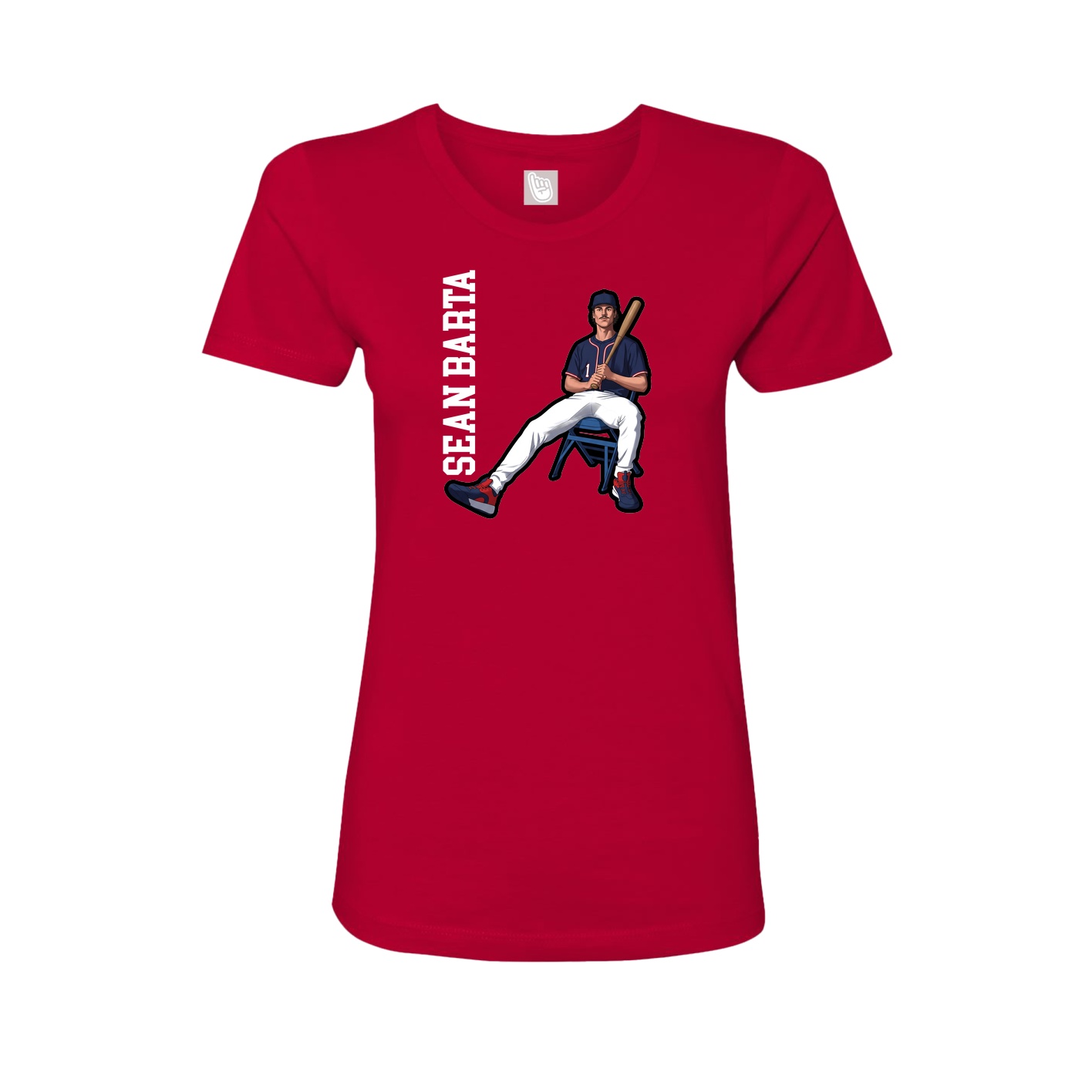 Womens Tee — Name Vertical in Red