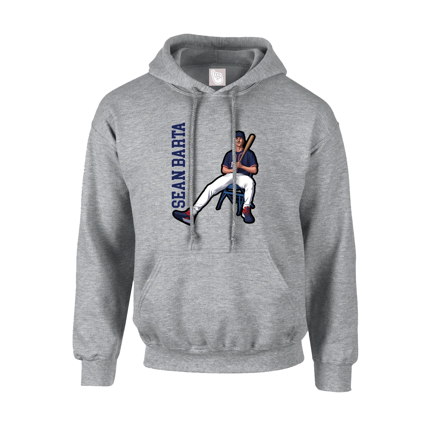 Youth Hoodie — Name Vertical in Grey