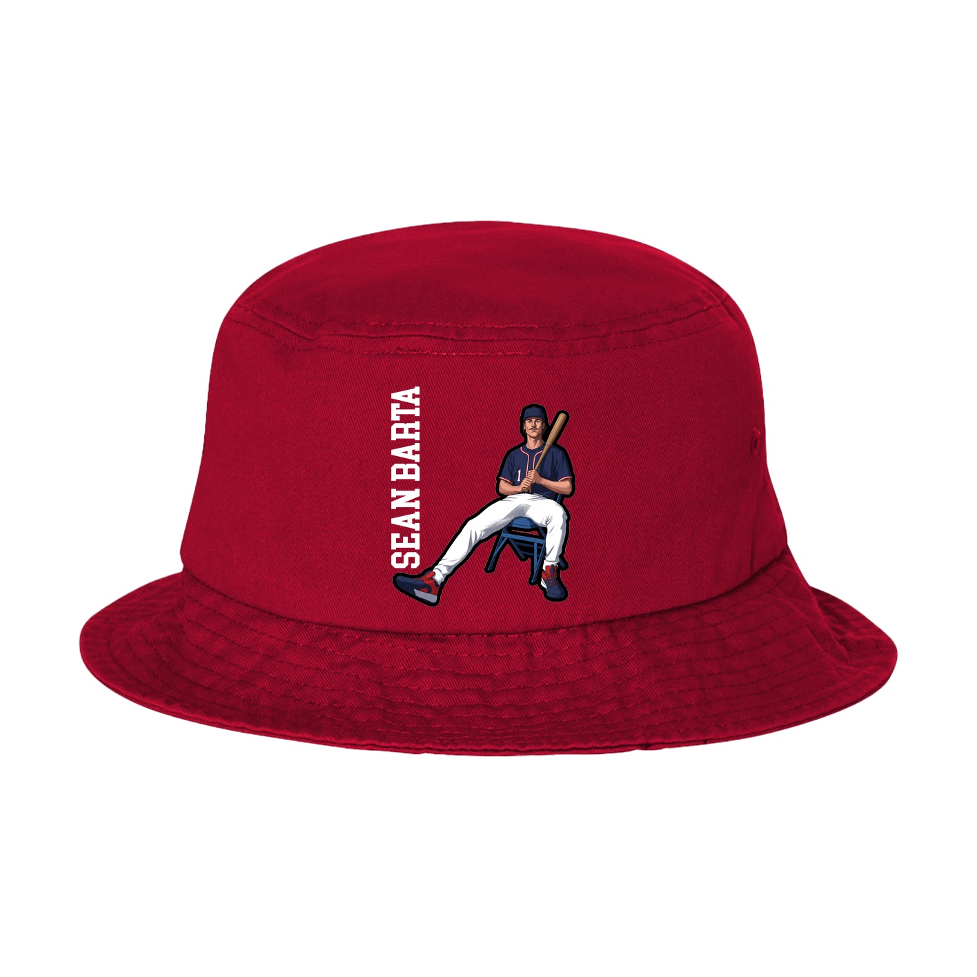 Bucket Cap — Name Vertical in Red