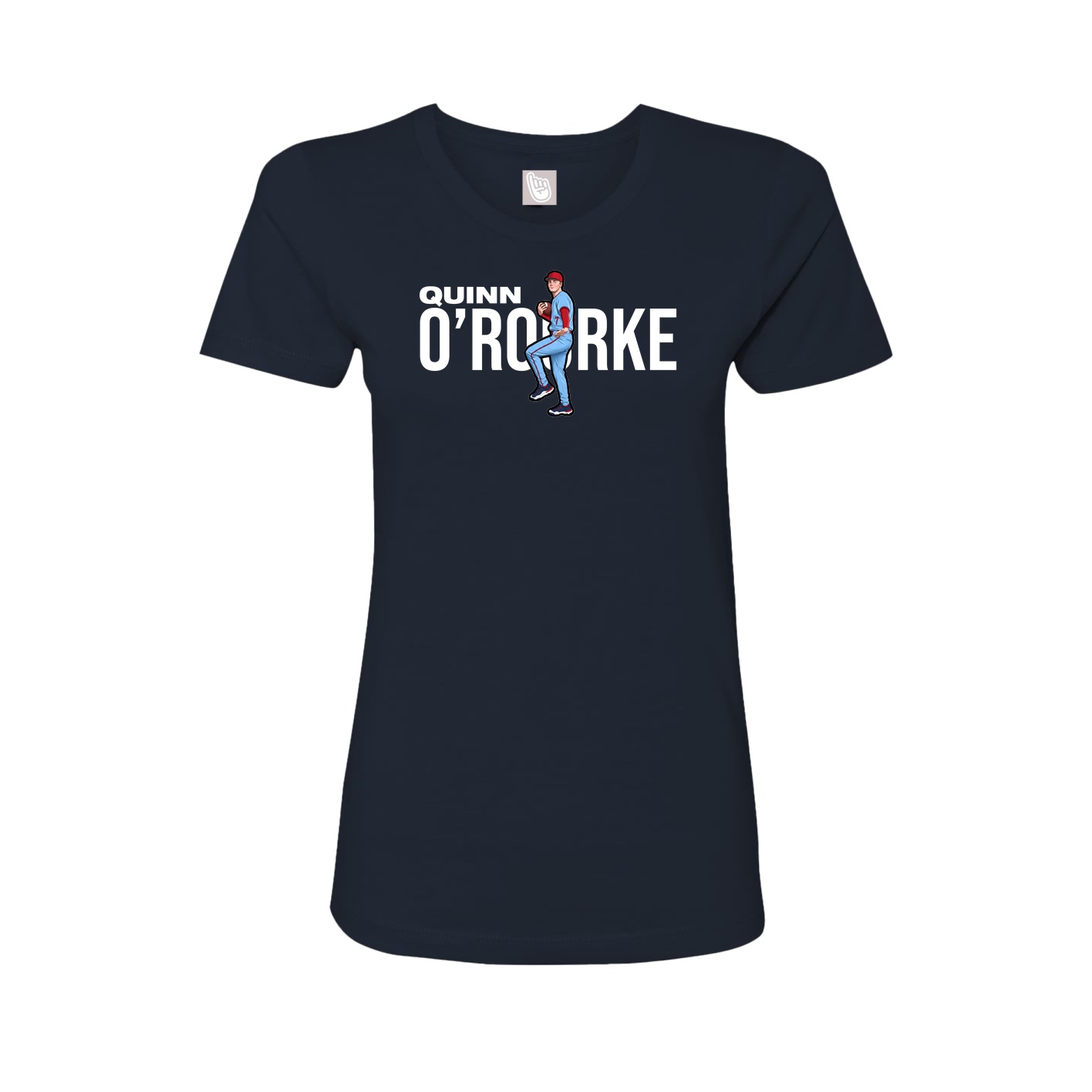 Fitted Women's Tee — Player Name in Navy