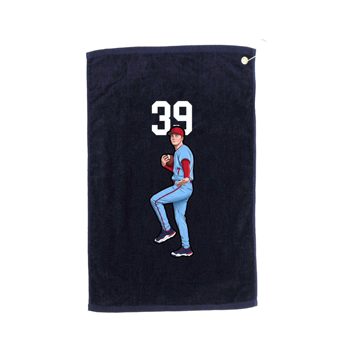 Golf Towel — Number Top in Navy