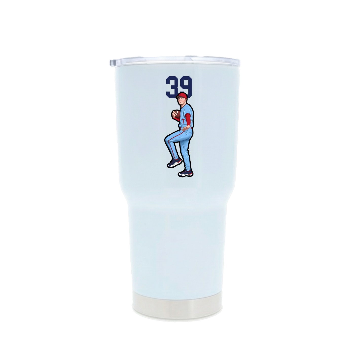 30oz Stainless Steel Tumbler — Number Top in White