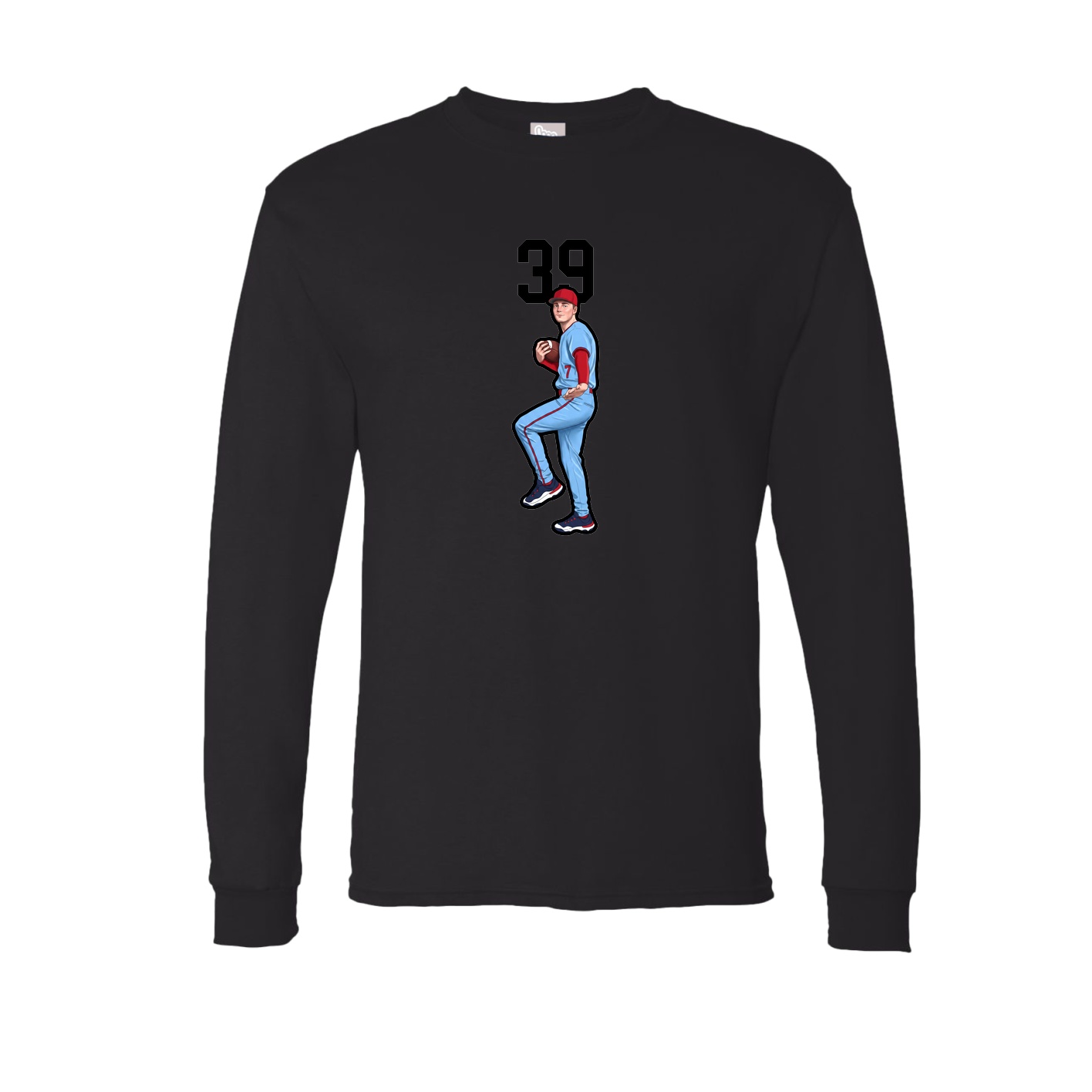 Long Sleeve Tee — Number Top in Black