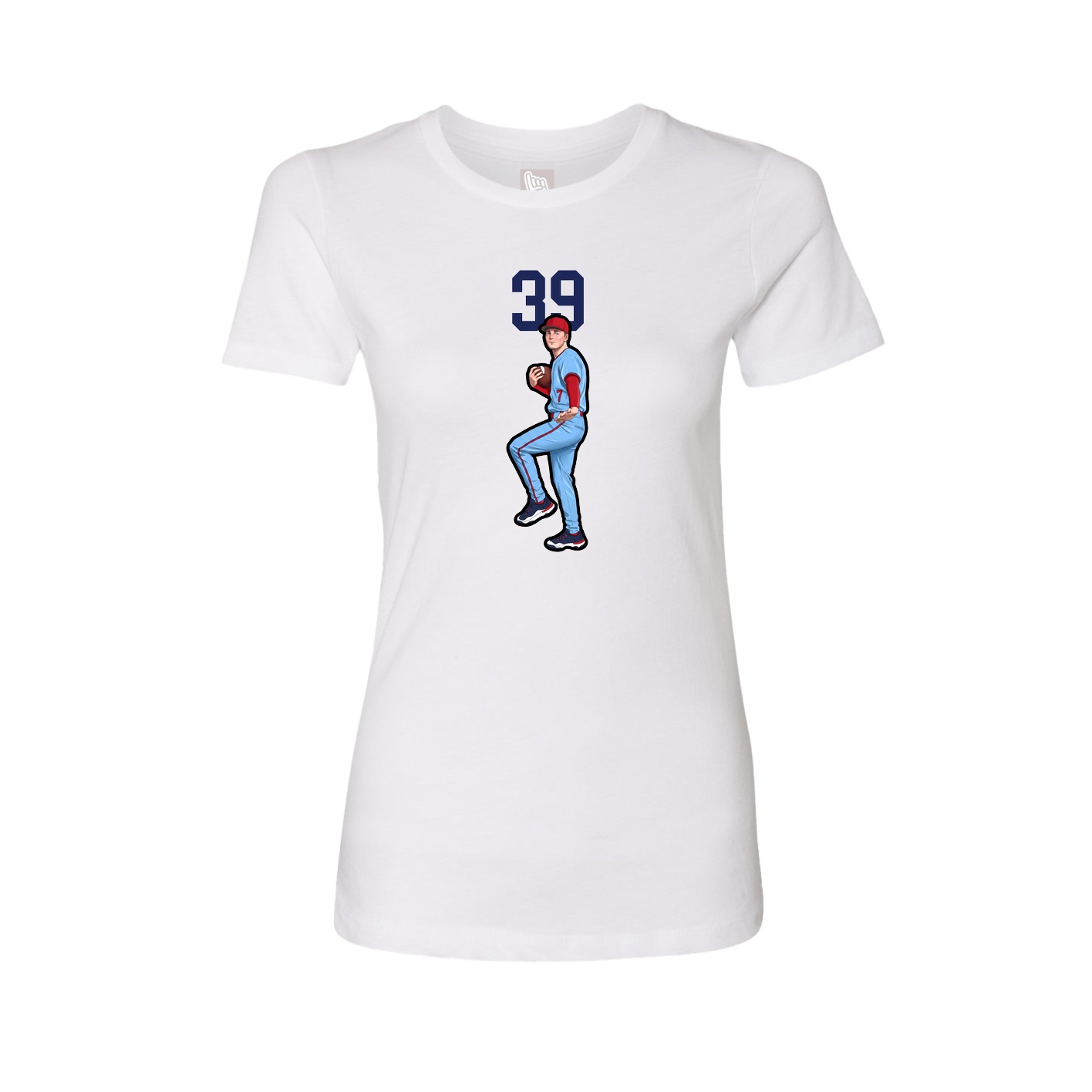 Fitted Women's Tee — Number Top in White