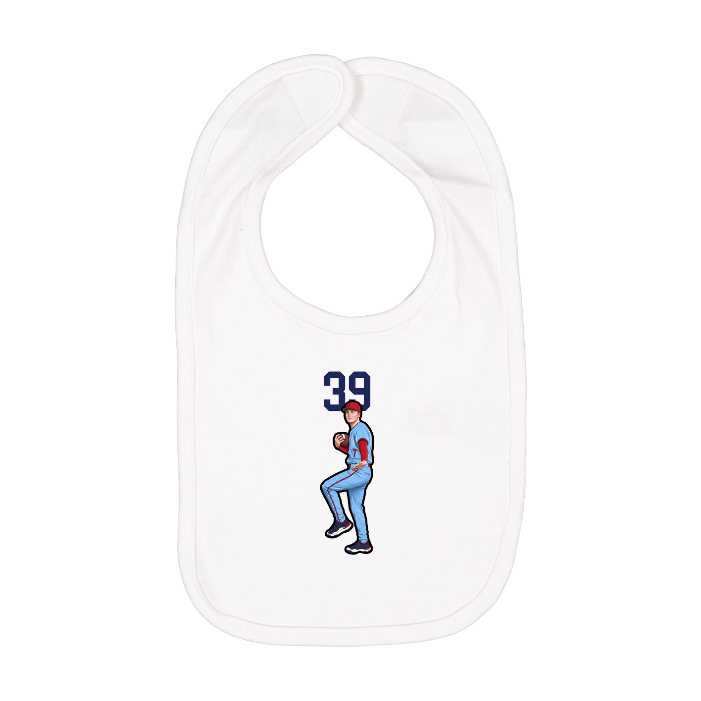 Infant Bib — Number Top in White