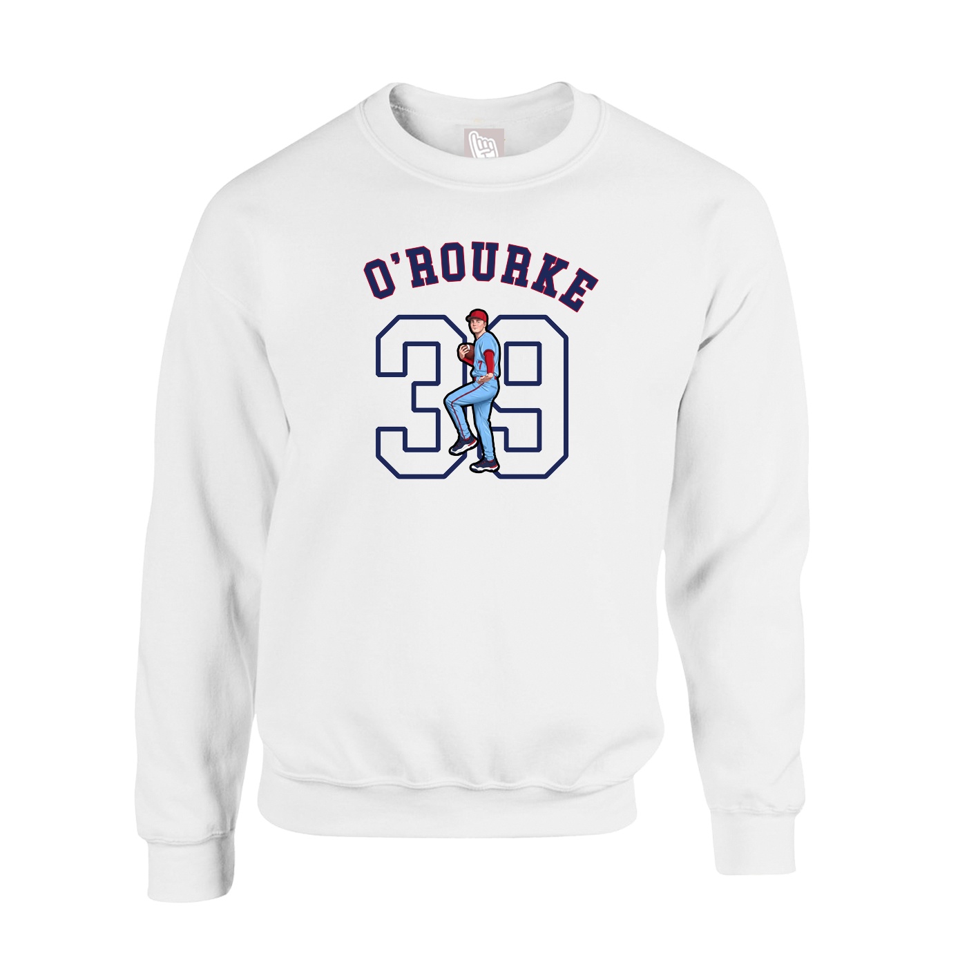 Fleece Crew — Shirsey Arch in White