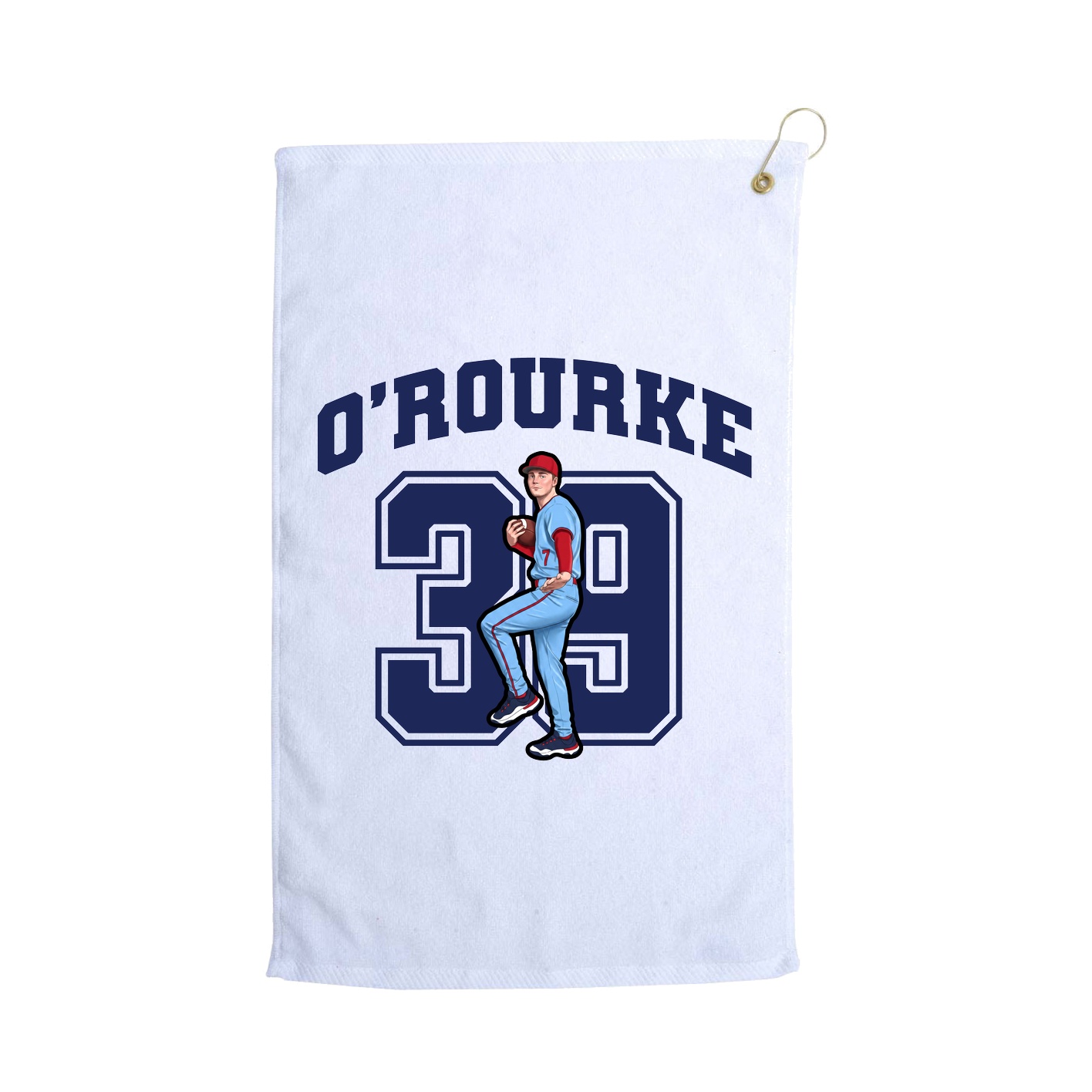 Golf Towel — Number in White