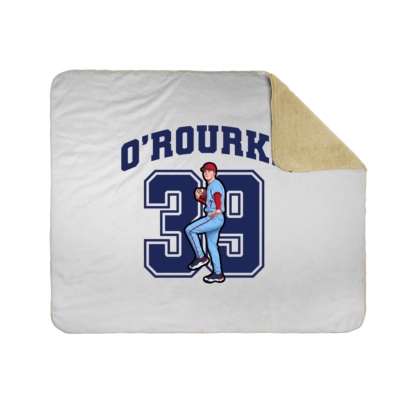 Throw Blanket — Number in White