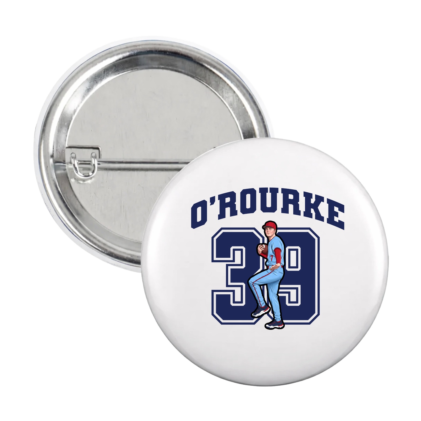 Game Day Button — Number in White