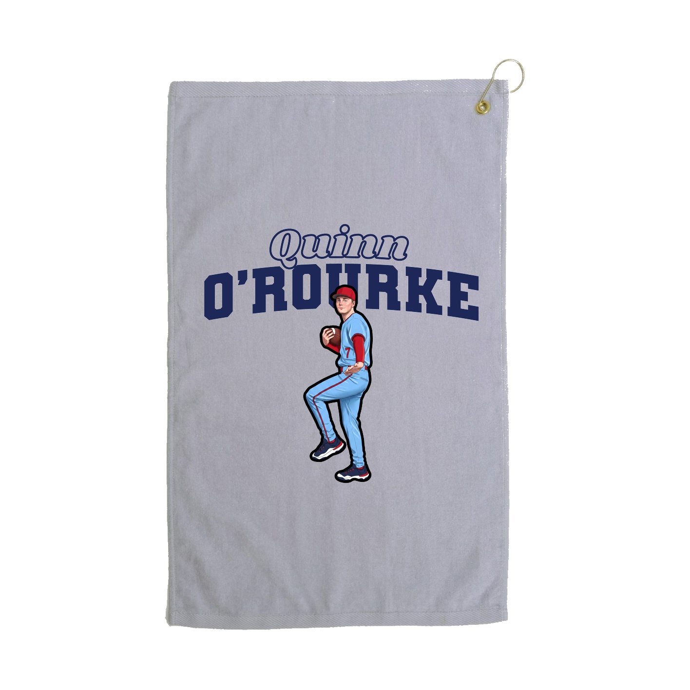 Golf Towel — Name Arch in Grey