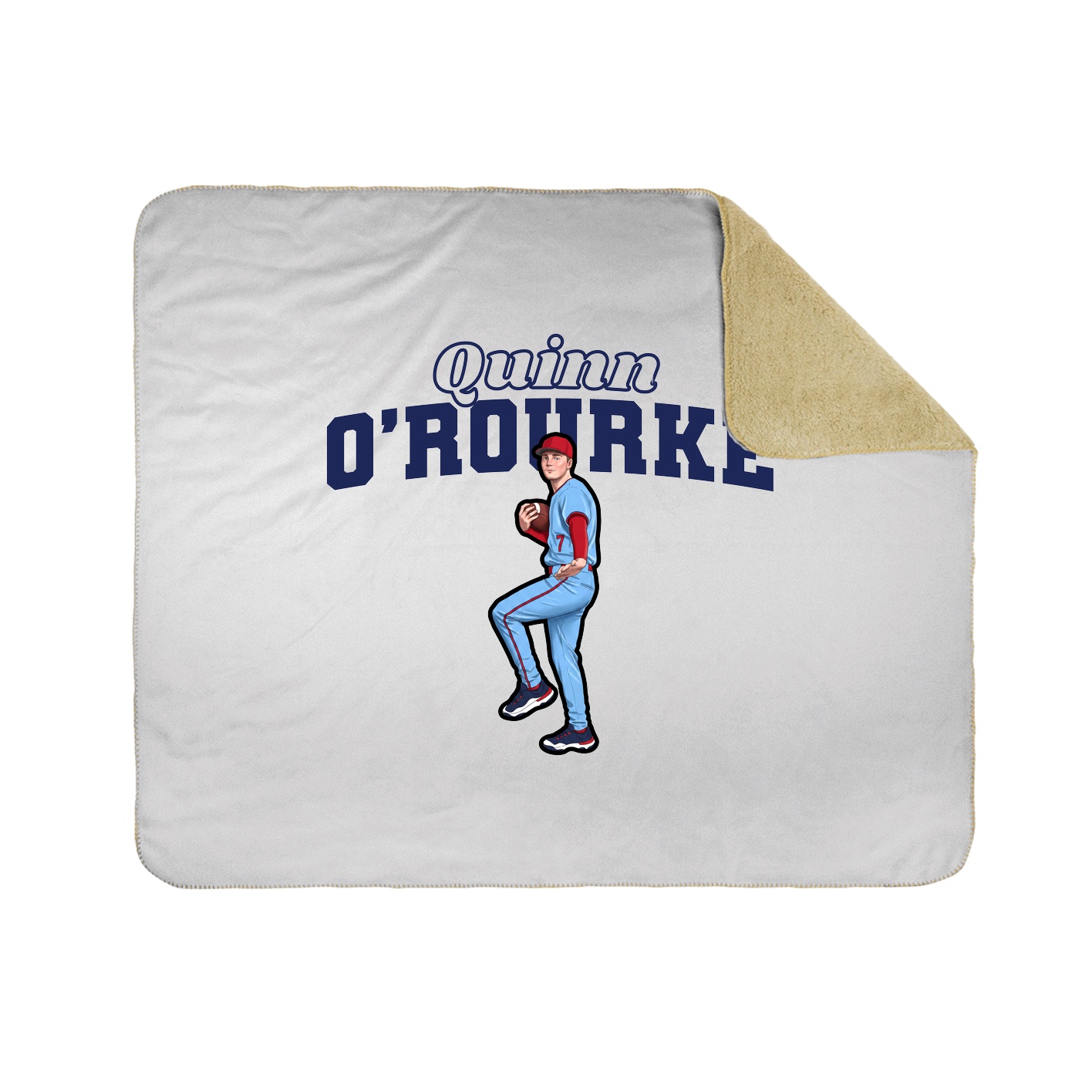 Throw Blanket — Name Arch in White